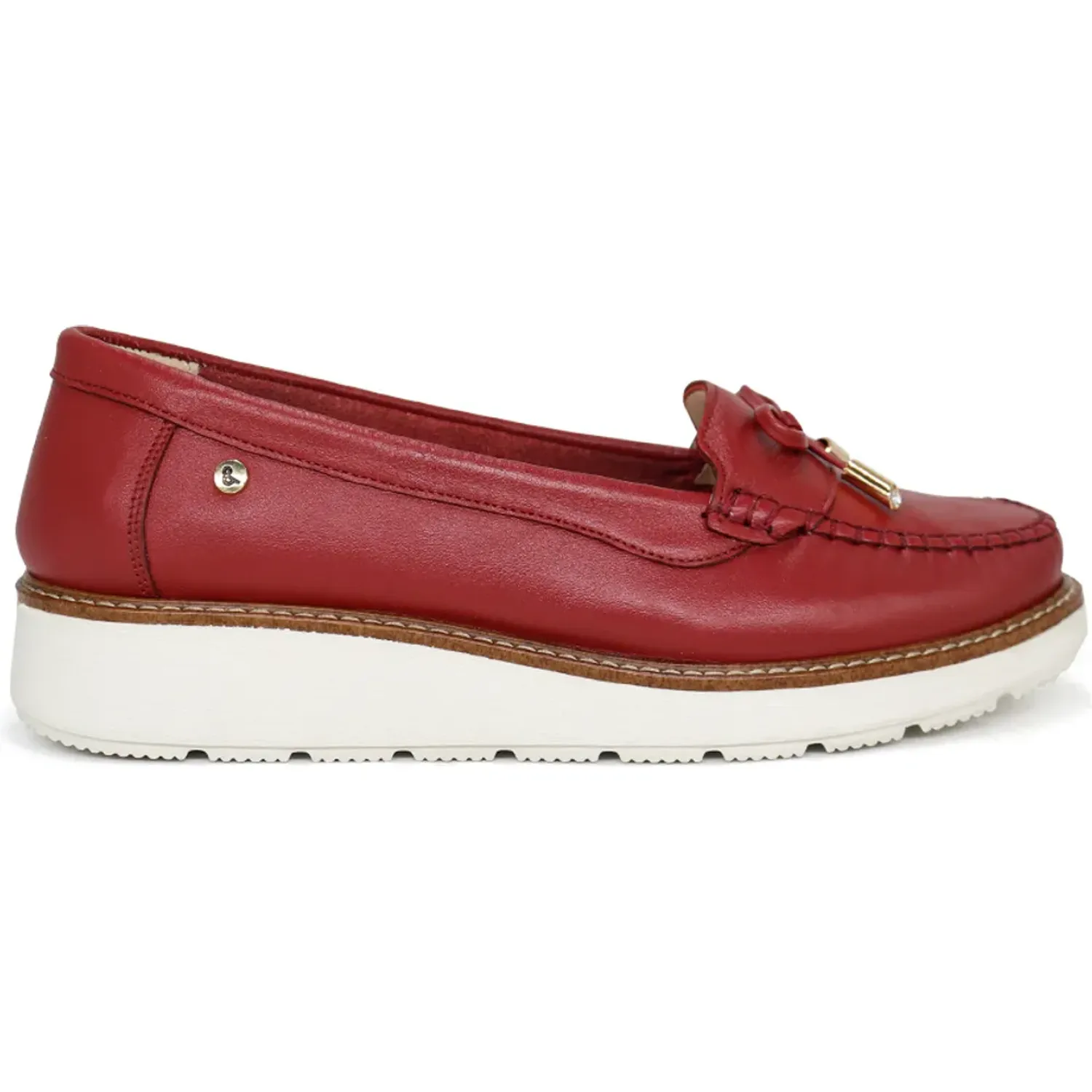 PAR&SS Mocasin Par&Ss Casual De Cuero Para Mujer Ja26q2-Ms860-R color rojo | Platanitos