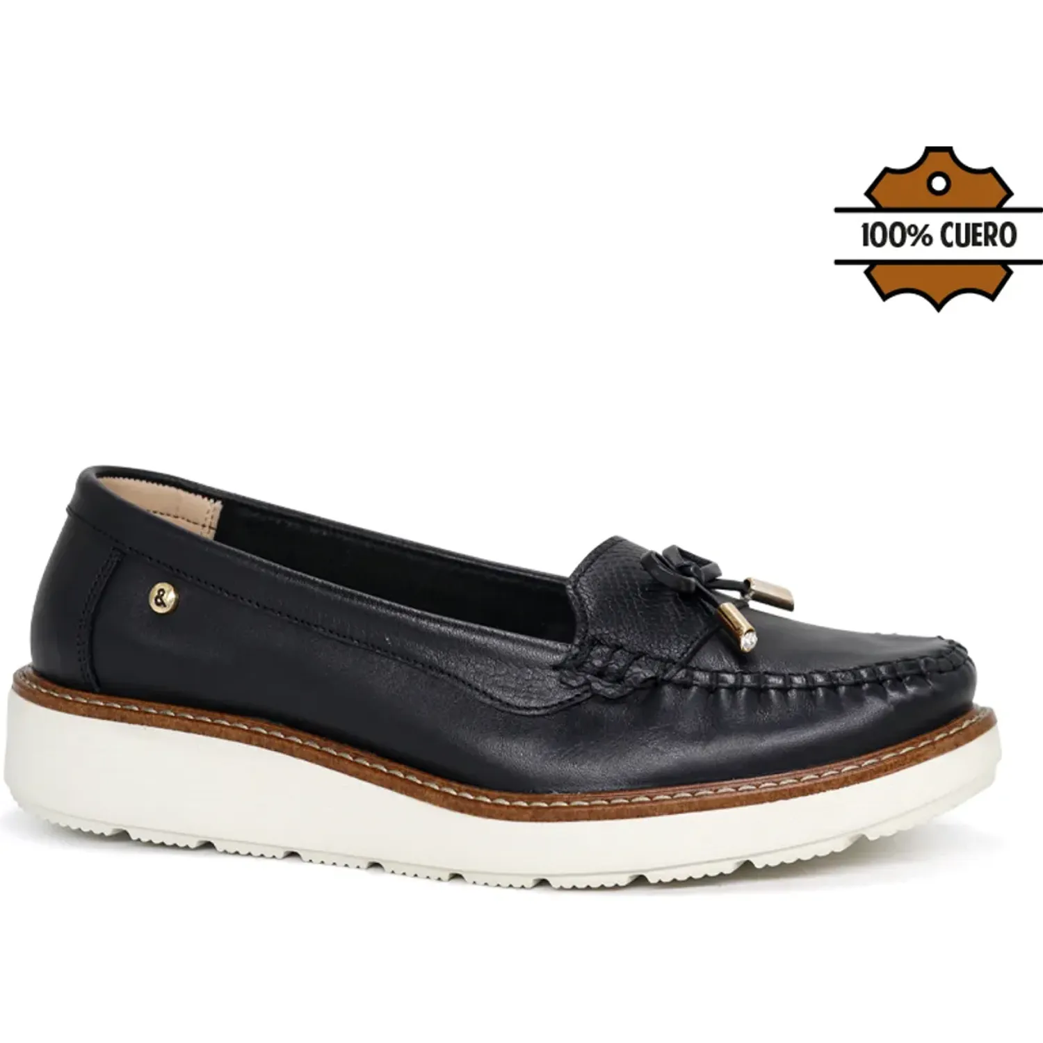 PAR&SS Mocasin Par&Ss Casual De Cuero Para Mujer Ja26q2-Ms860-N color negro | Platanitos