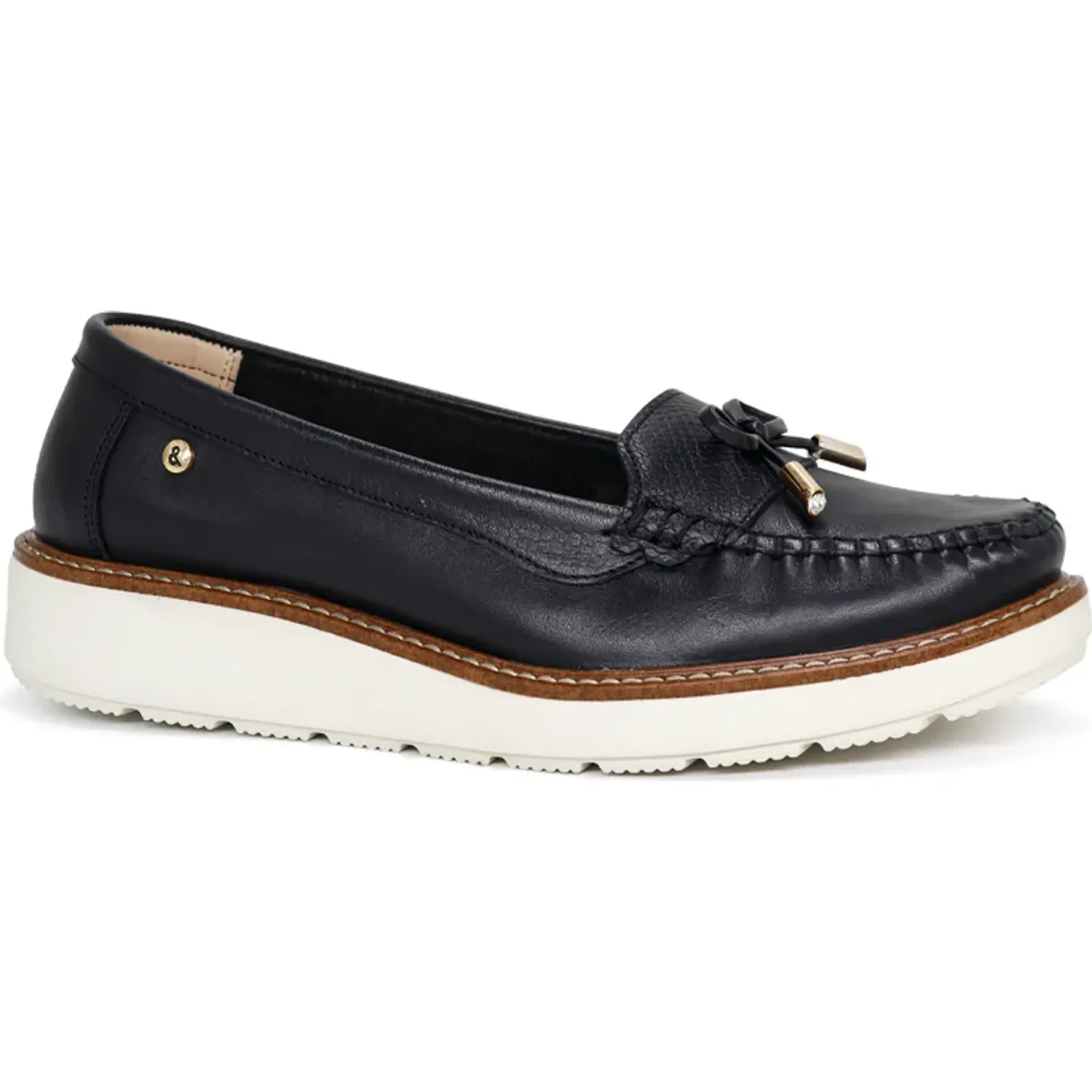 PAR&SS Mocasin Par&Ss Casual De Cuero Para Mujer Ja26q2-Ms860-N color negro | Platanitos