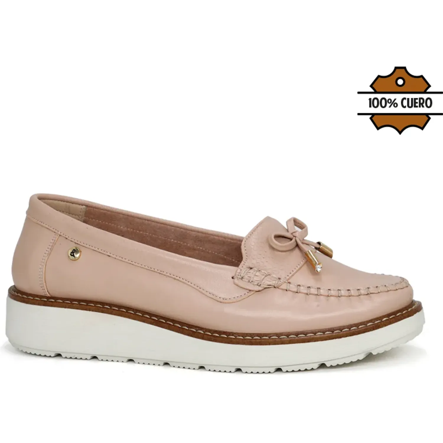PAR&SS Mocasin Par&Ss Casual De Cuero Para Mujer Ja26q2-Ms860 color nude | Platanitos