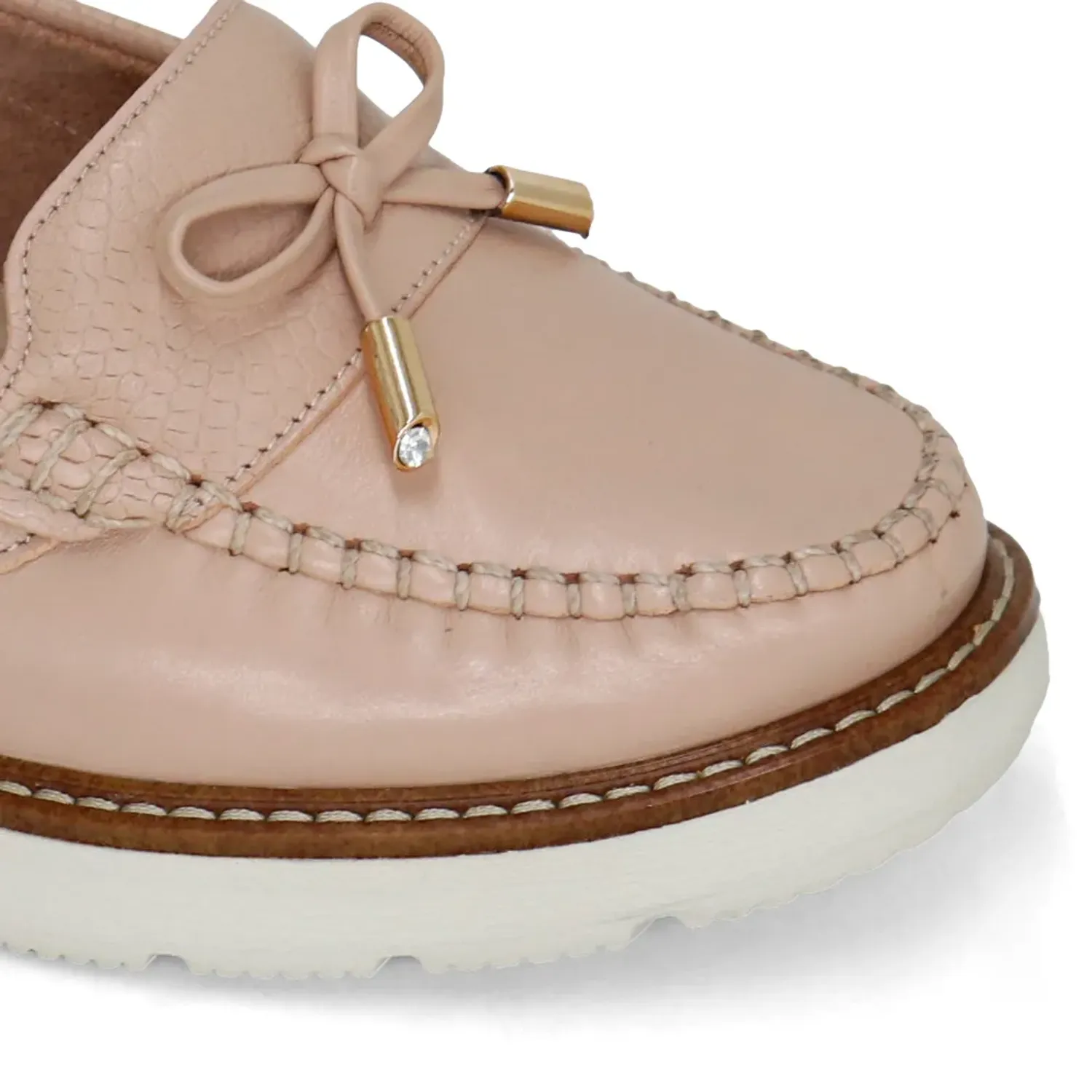 PAR&SS Mocasin Par&Ss Casual De Cuero Para Mujer Ja26q2-Ms860 color nude | Platanitos