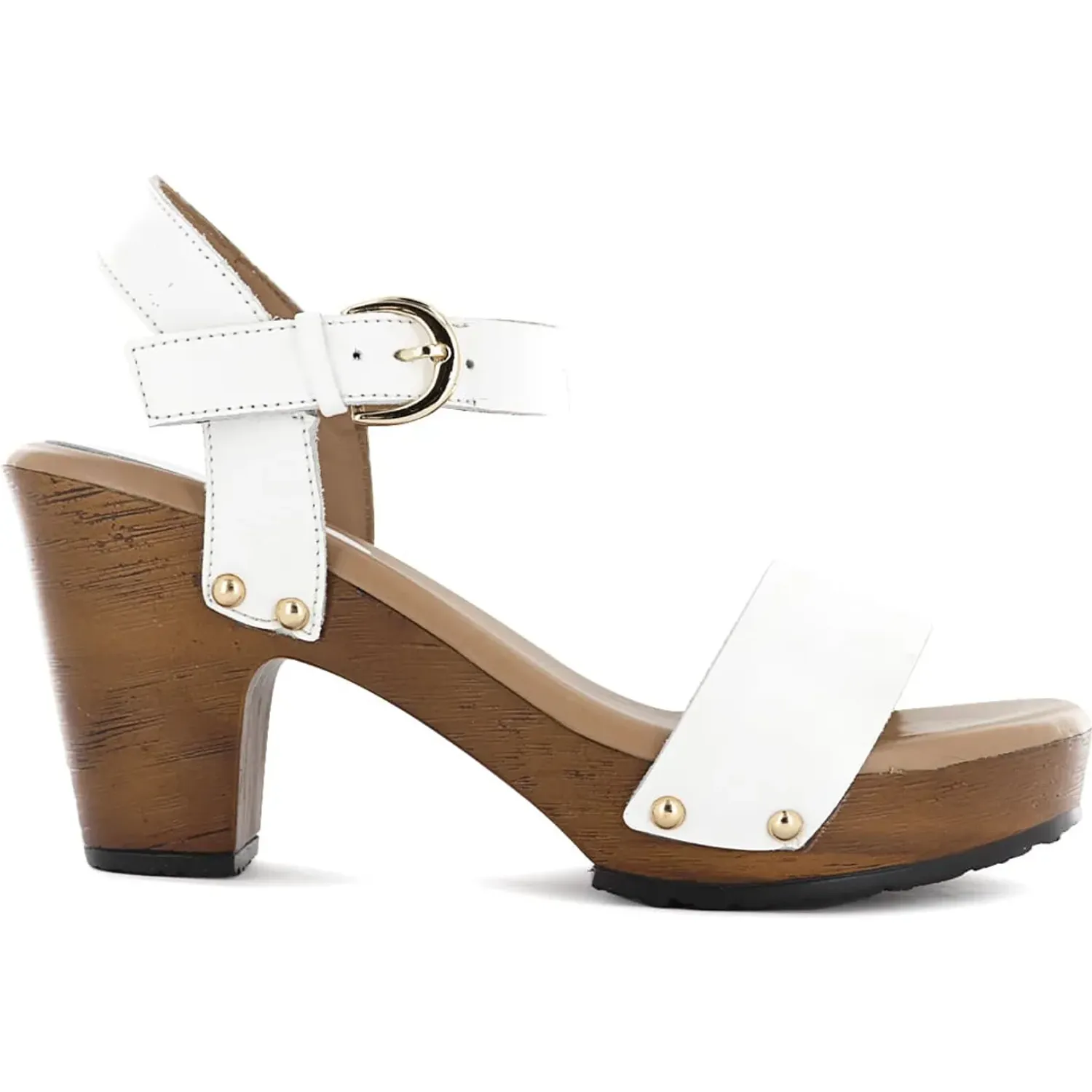 Sandalias Ecco Taco Mujer Selina02 color blanco | Platanitos