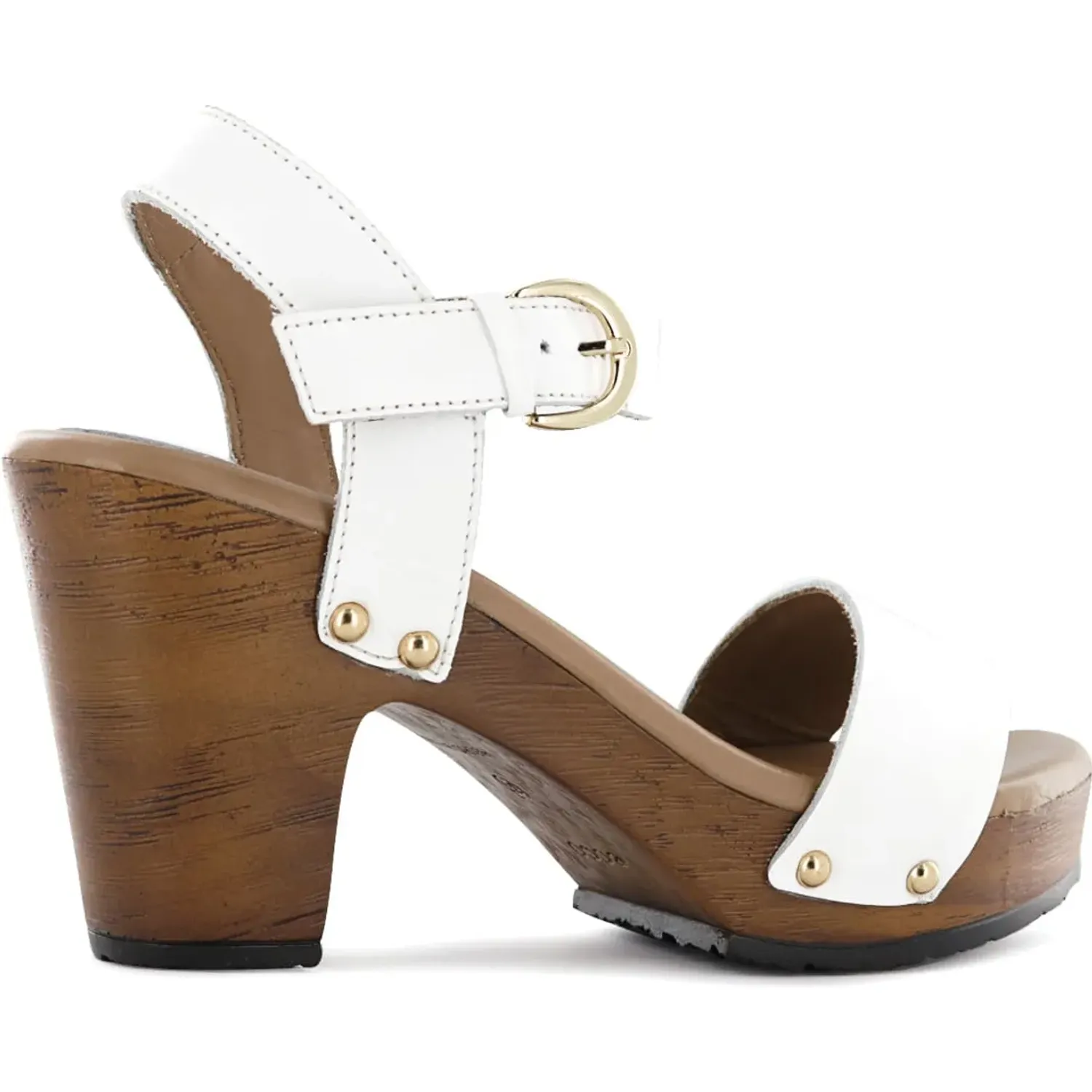 Sandalias Ecco Taco Mujer Selina02 color blanco | Platanitos
