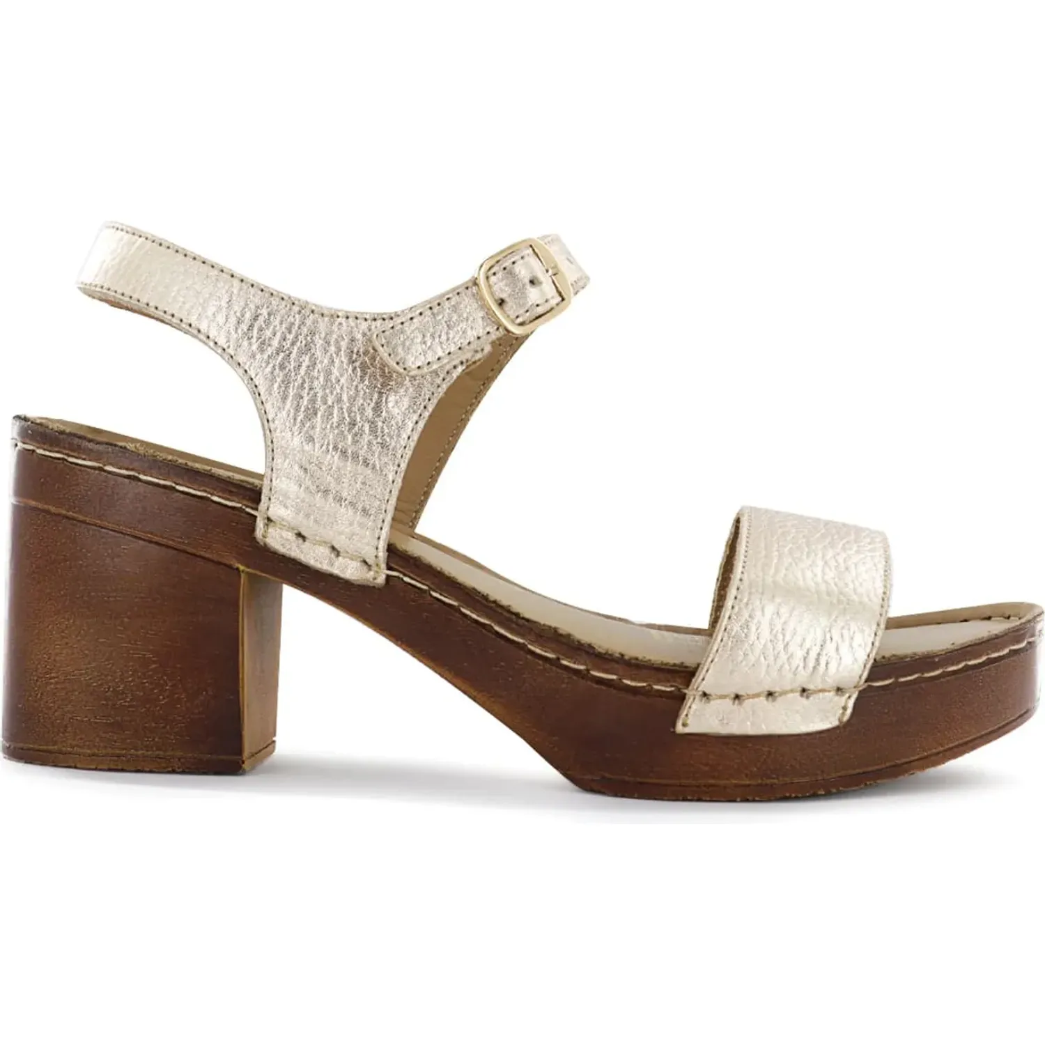 Sandalias Ecco Taco Mujer Telma06 color oro | Platanitos
