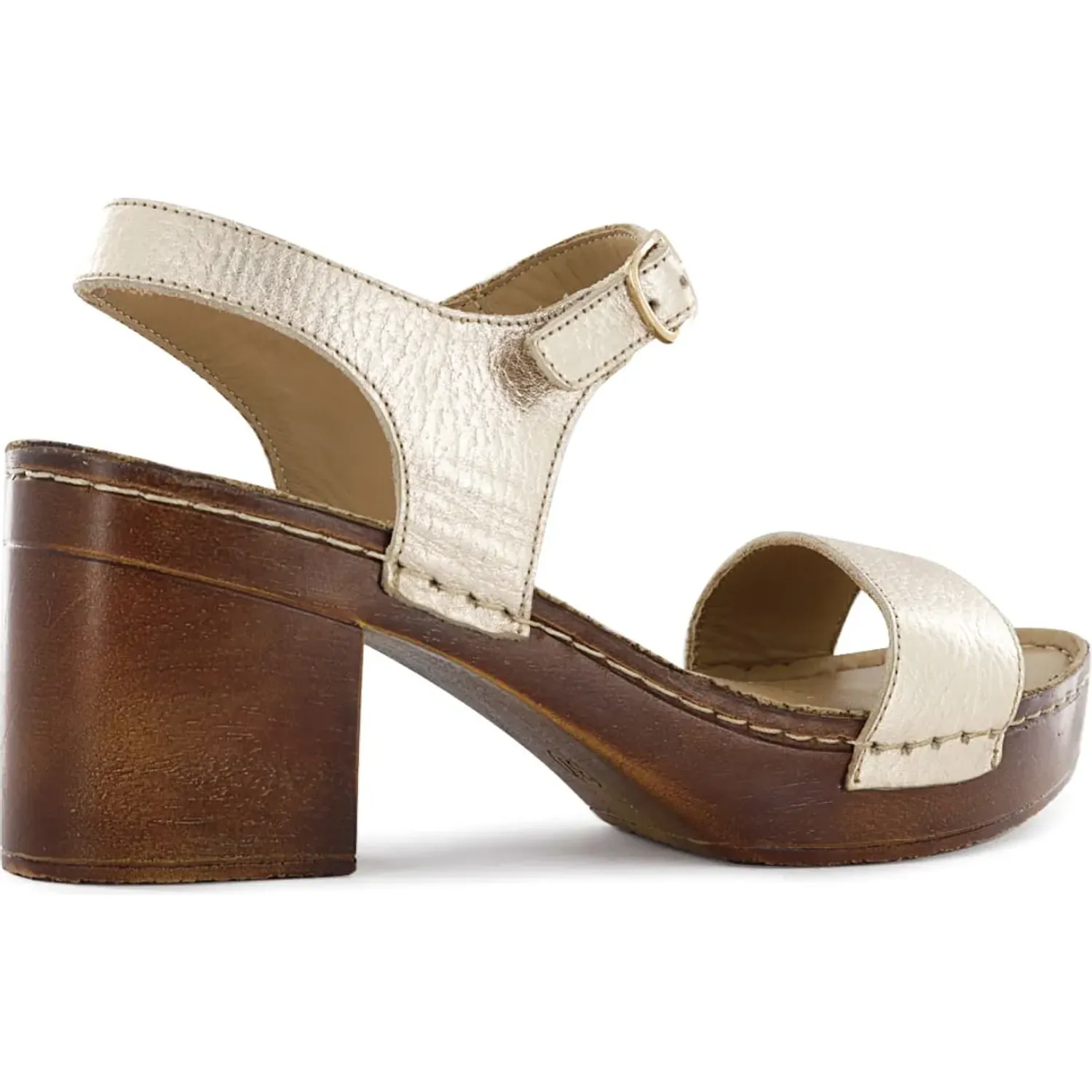 Sandalias Ecco Taco Mujer Telma06 color oro | Platanitos