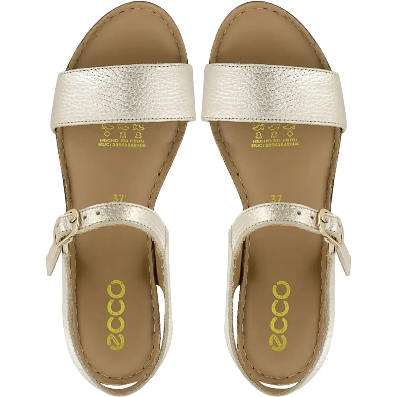 Sandalias Ecco Taco Mujer Telma06 color oro | Platanitos