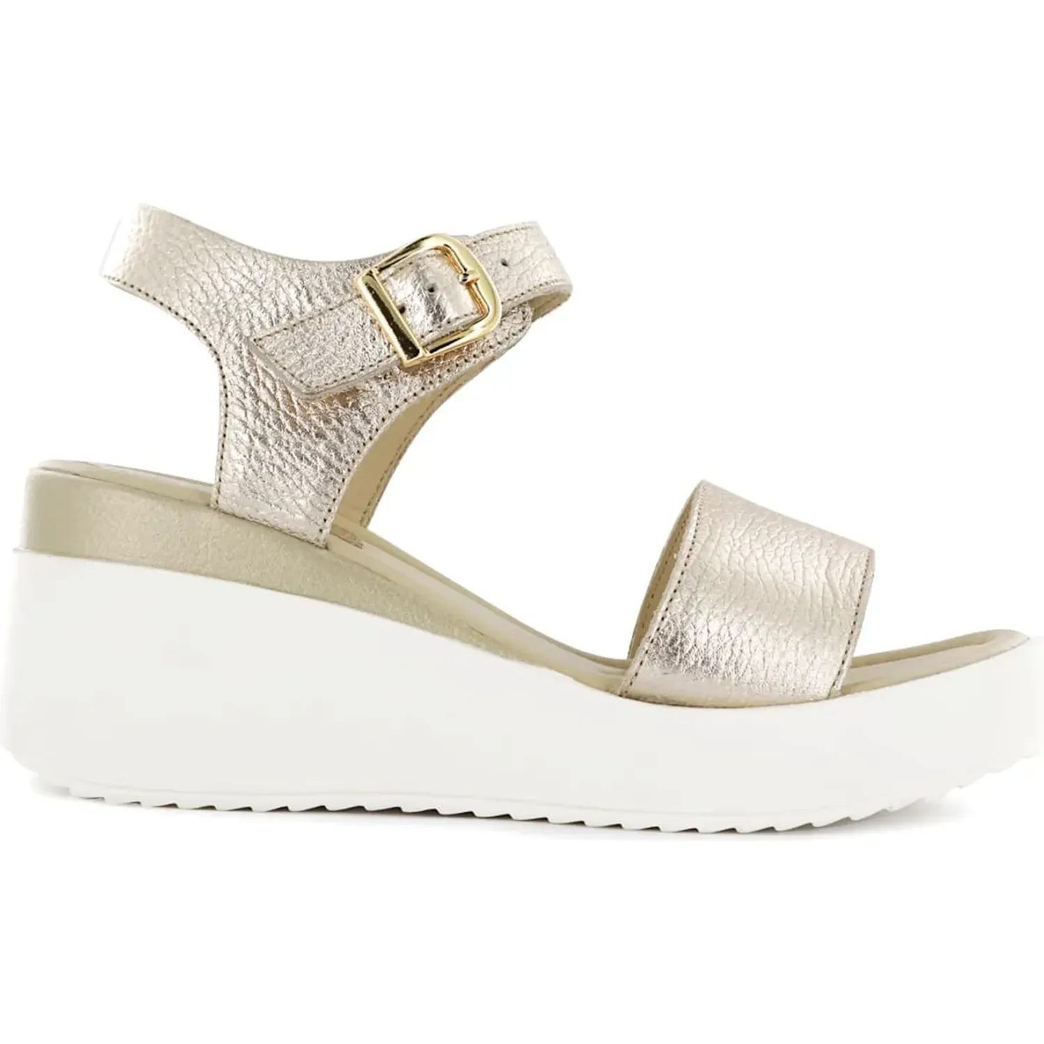 Sandalias Ecco Cuña Baja Mujer Jaspe03 color dorado | Platanitos