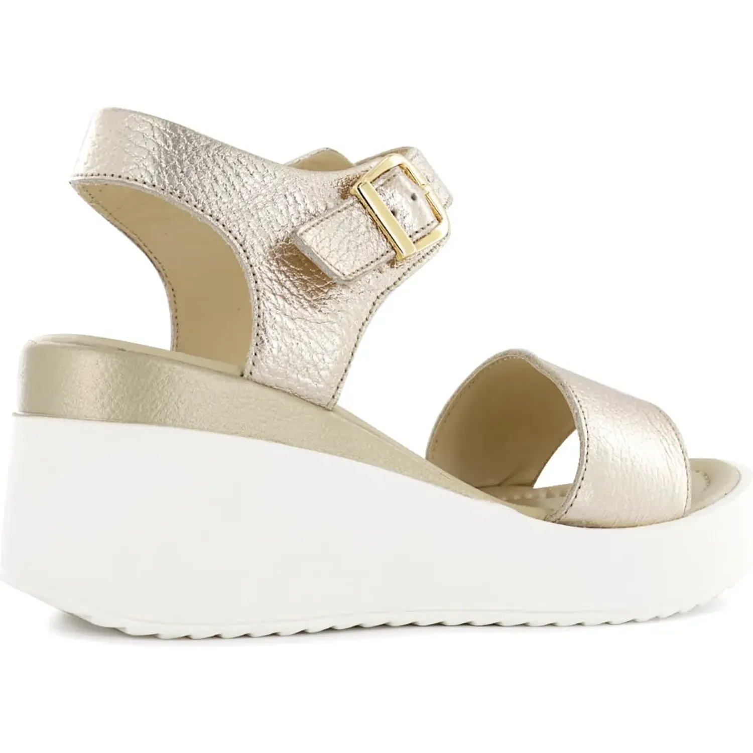 Sandalias Ecco Cuña Baja Mujer Jaspe03 color dorado | Platanitos