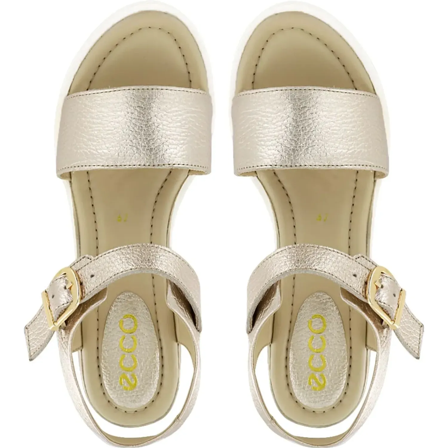 Sandalias Ecco Cuña Baja Mujer Jaspe03 color dorado | Platanitos