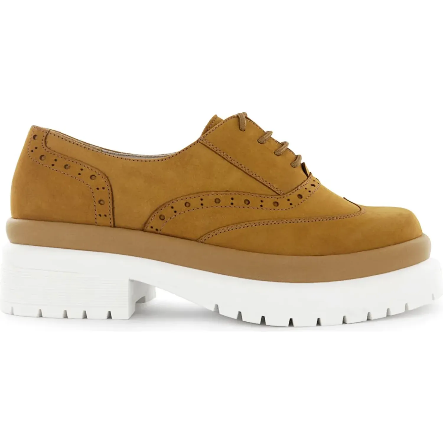 Ecco Zapatos Ecco Oxford Nobuck Mujer Olimpia01 color mostaza | Platanitos