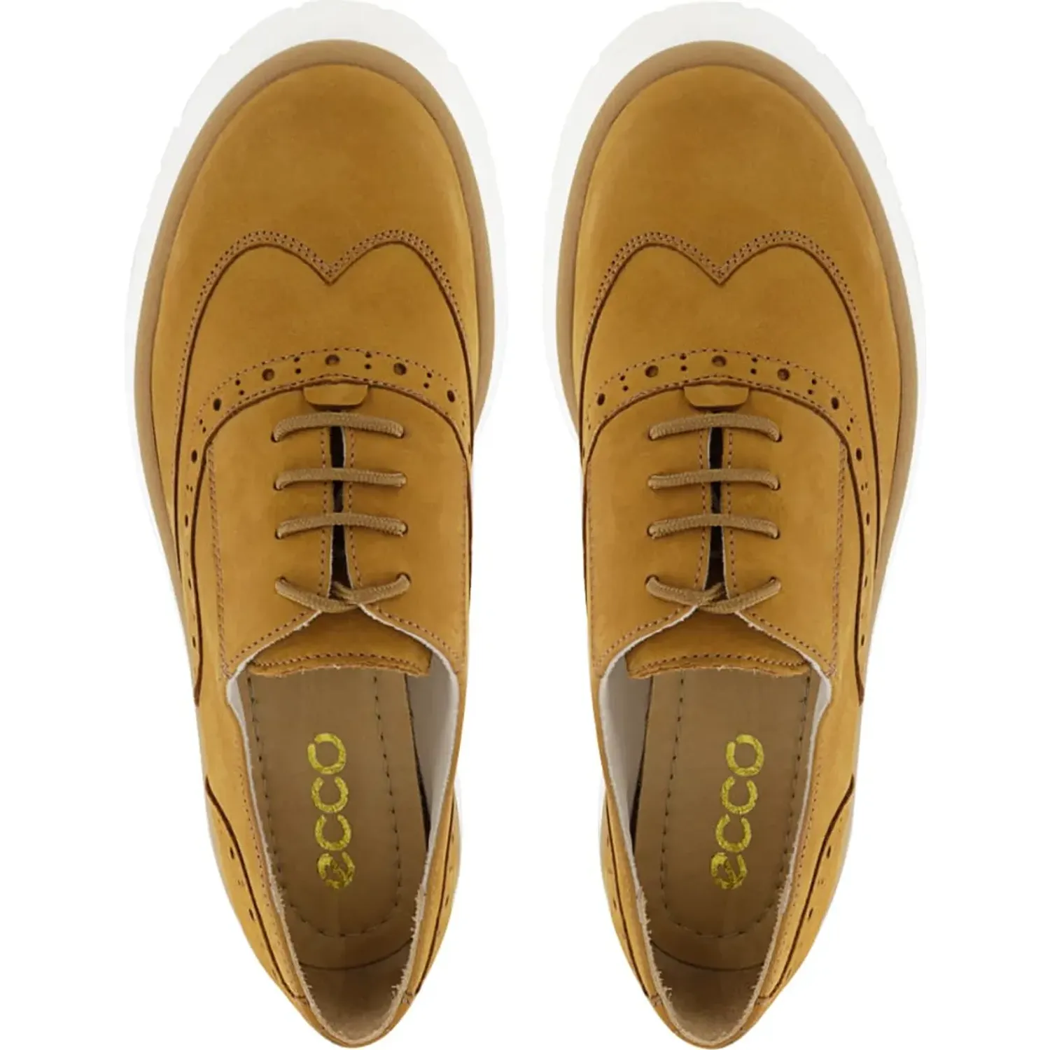 Ecco Zapatos Ecco Oxford Nobuck Mujer Olimpia01 color mostaza | Platanitos