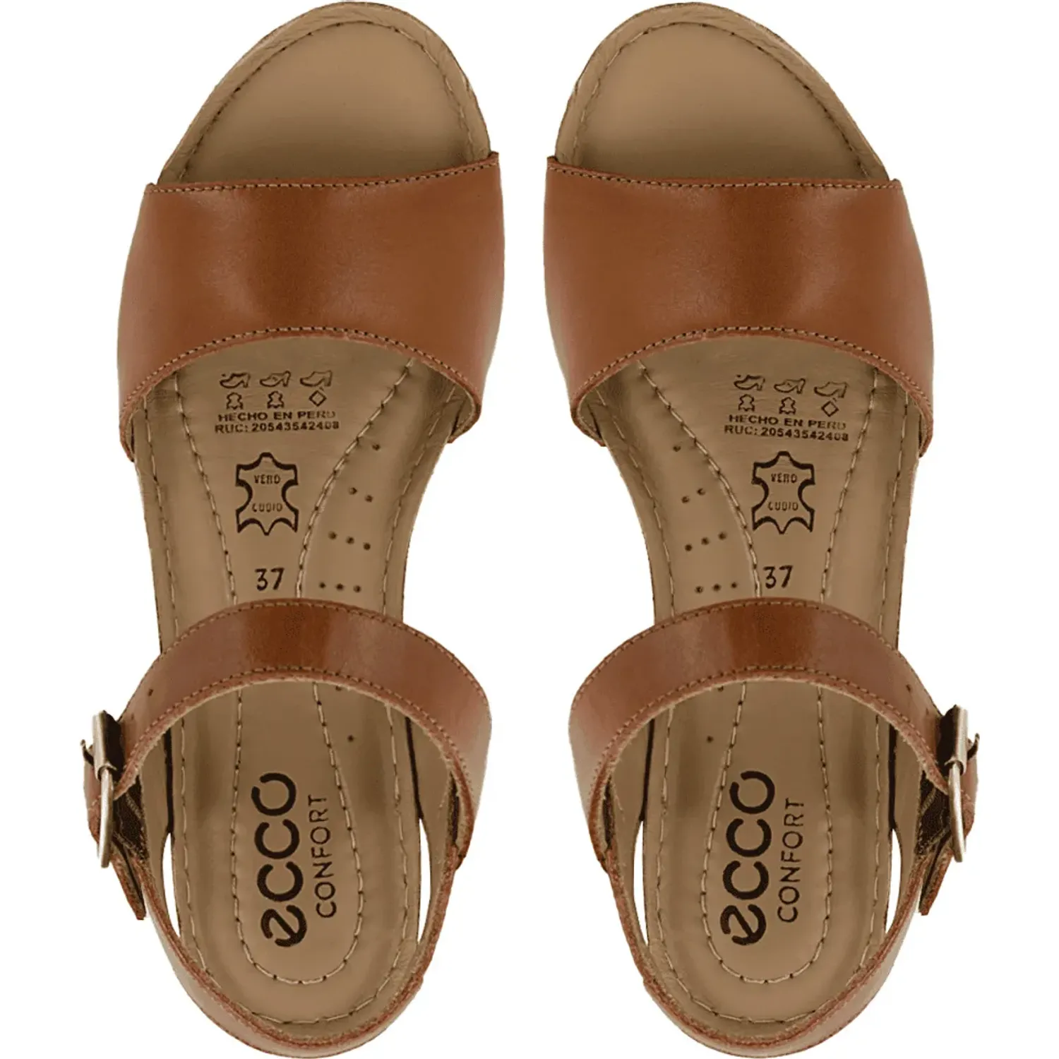 Sandalias Ecco Mujer Mika04 color caramelo | Platanitos