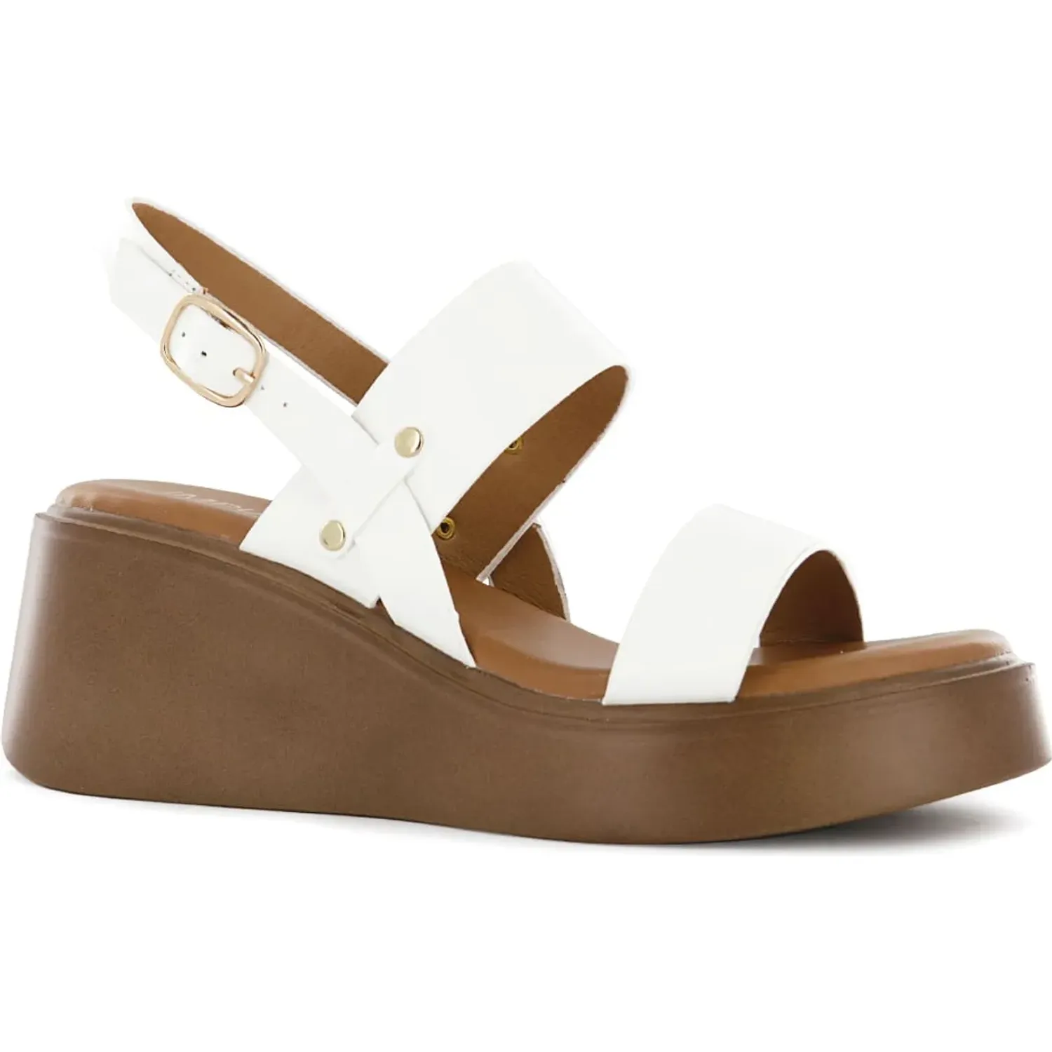 Sandalias Impuls Cuña Mujer Abi10 color blanco | Platanitos