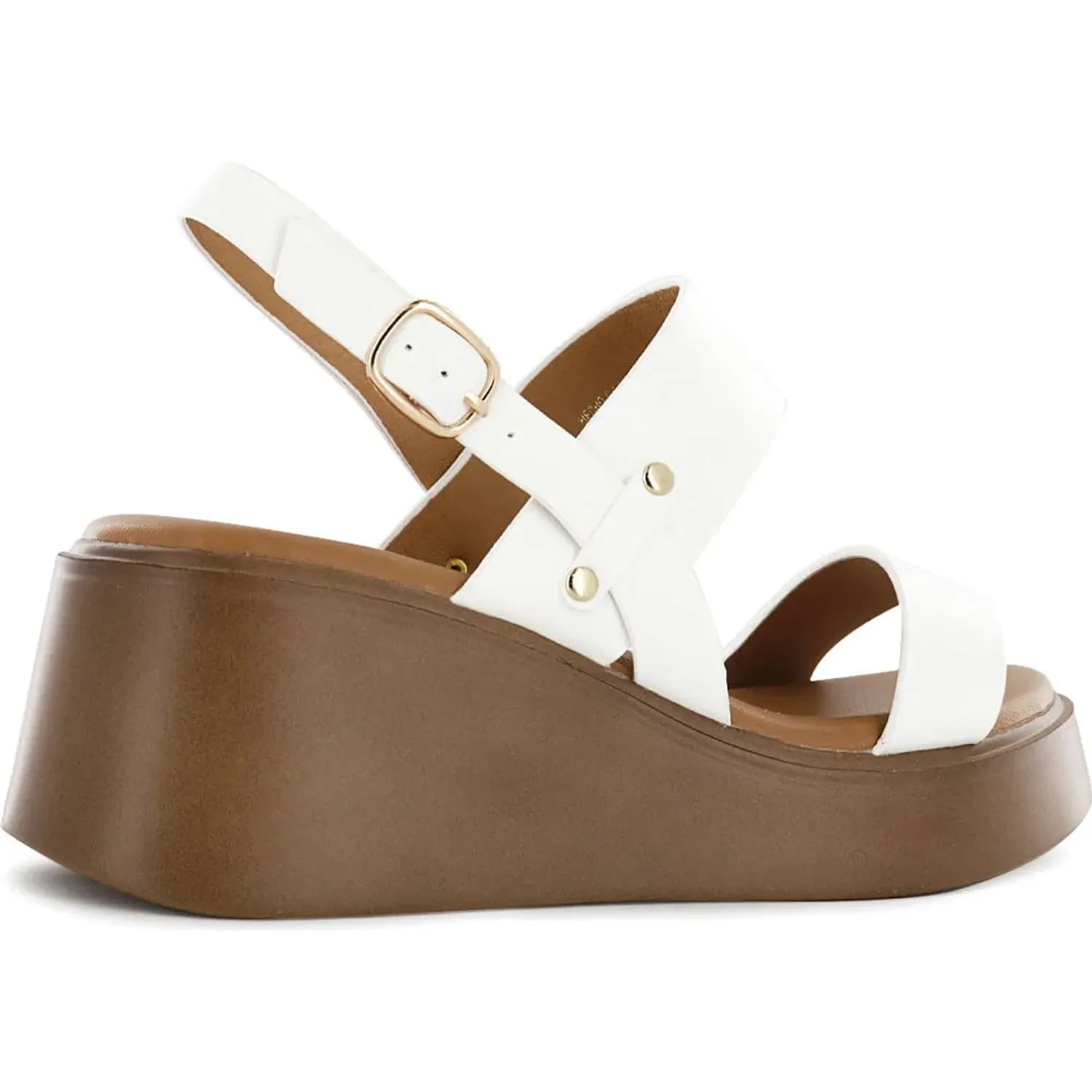 Sandalias Impuls Cuña Mujer Abi10 color blanco | Platanitos