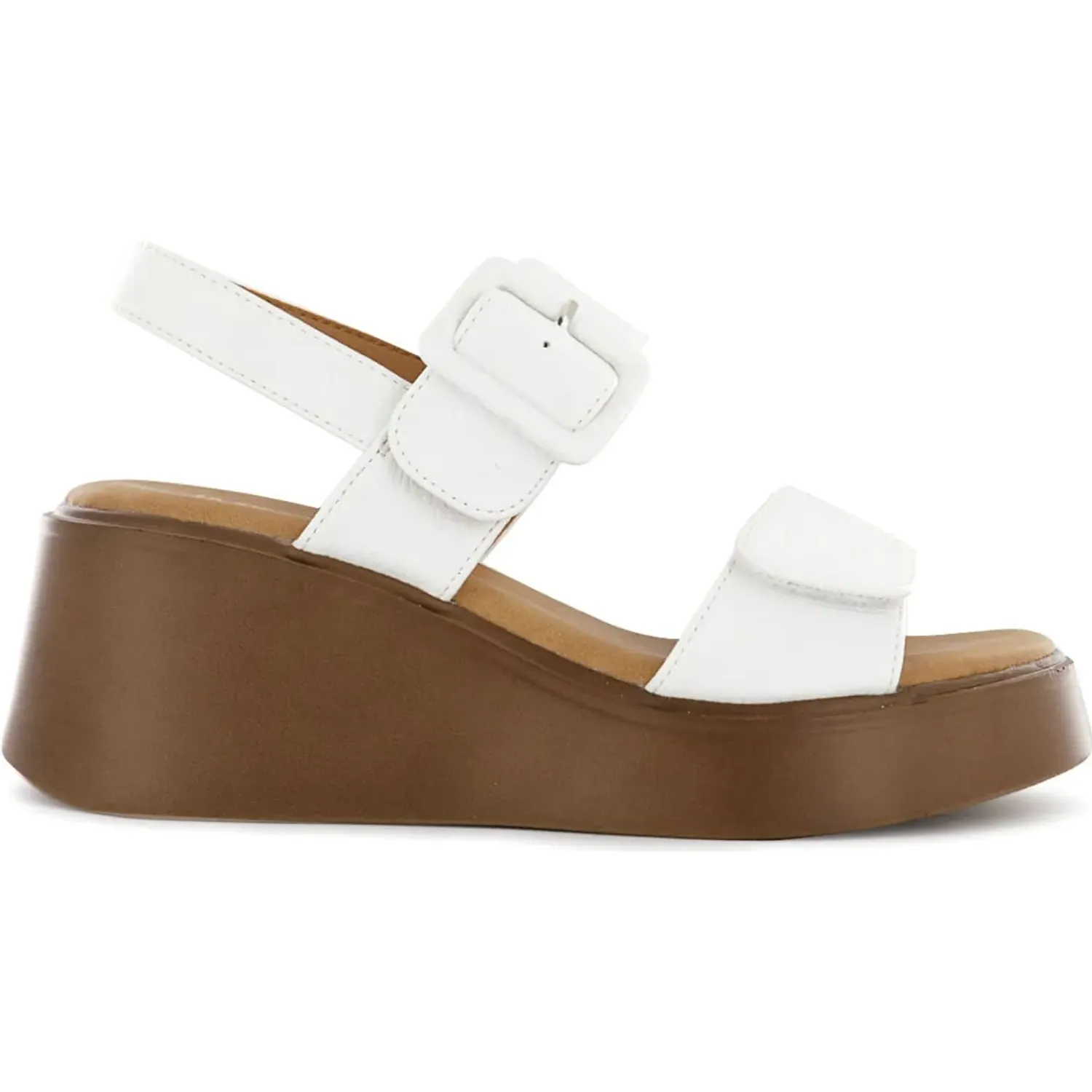 Sandalias Impuls Cuña Mujer Abi11 color blanco | Platanitos