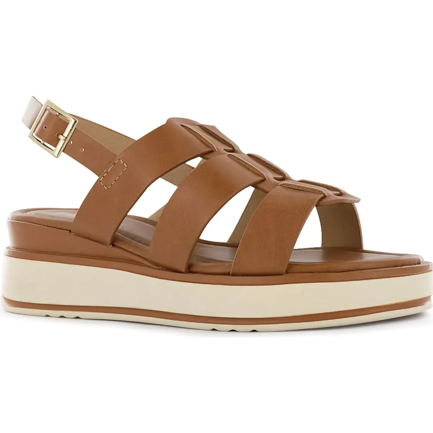 Sandalias Impuls Cuña Mujer Adaya11 color caramelo | Platanitos