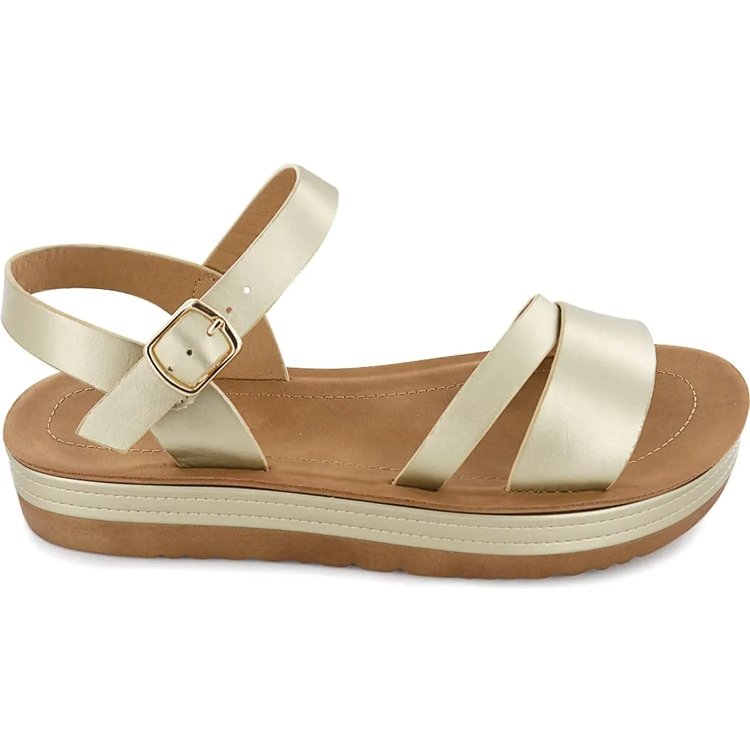 Sandalias Impuls Cuña Mujer Sarai01 color oro | Platanitos