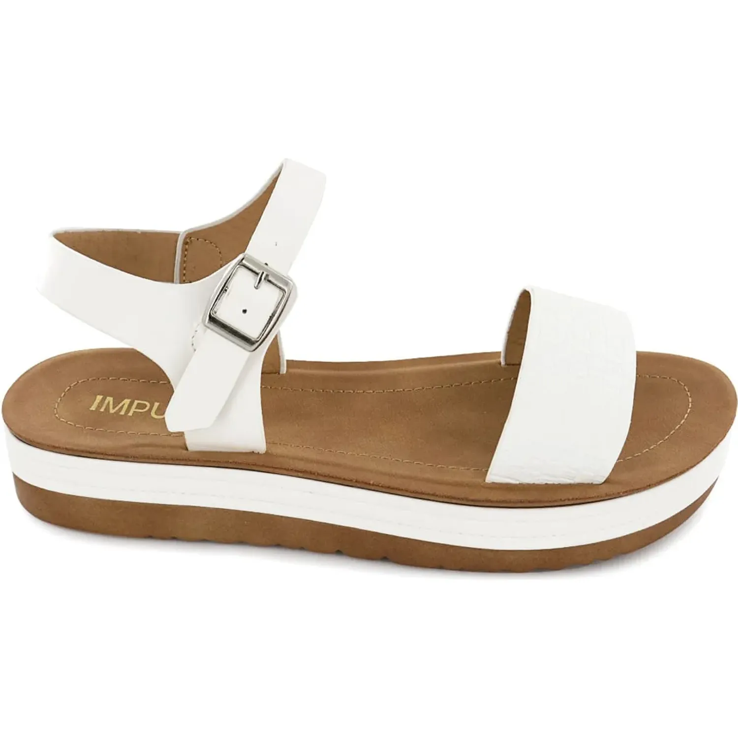 Impuls Sandalias Impuls Cuña Mujer Sarai03 color blanco | Platanitos