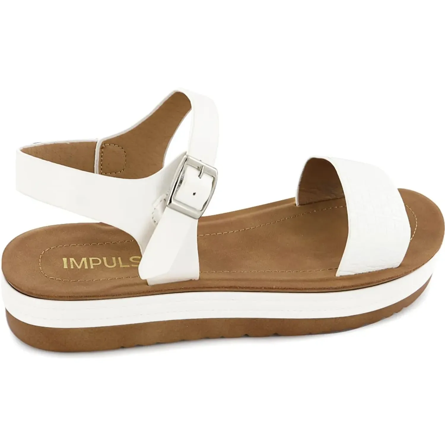 Impuls Sandalias Impuls Cuña Mujer Sarai03 color blanco | Platanitos