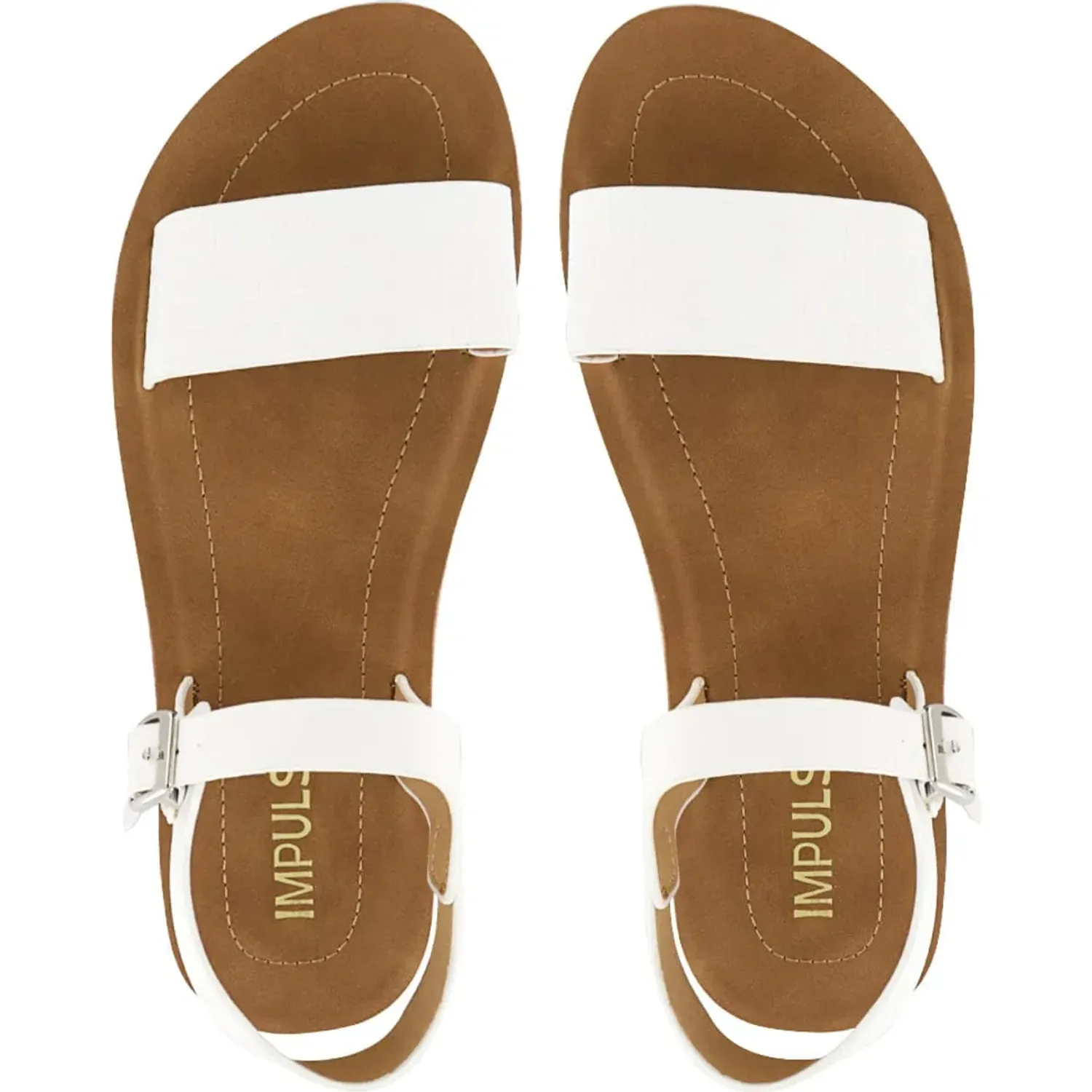 Impuls Sandalias Impuls Cuña Mujer Sarai03 color blanco | Platanitos