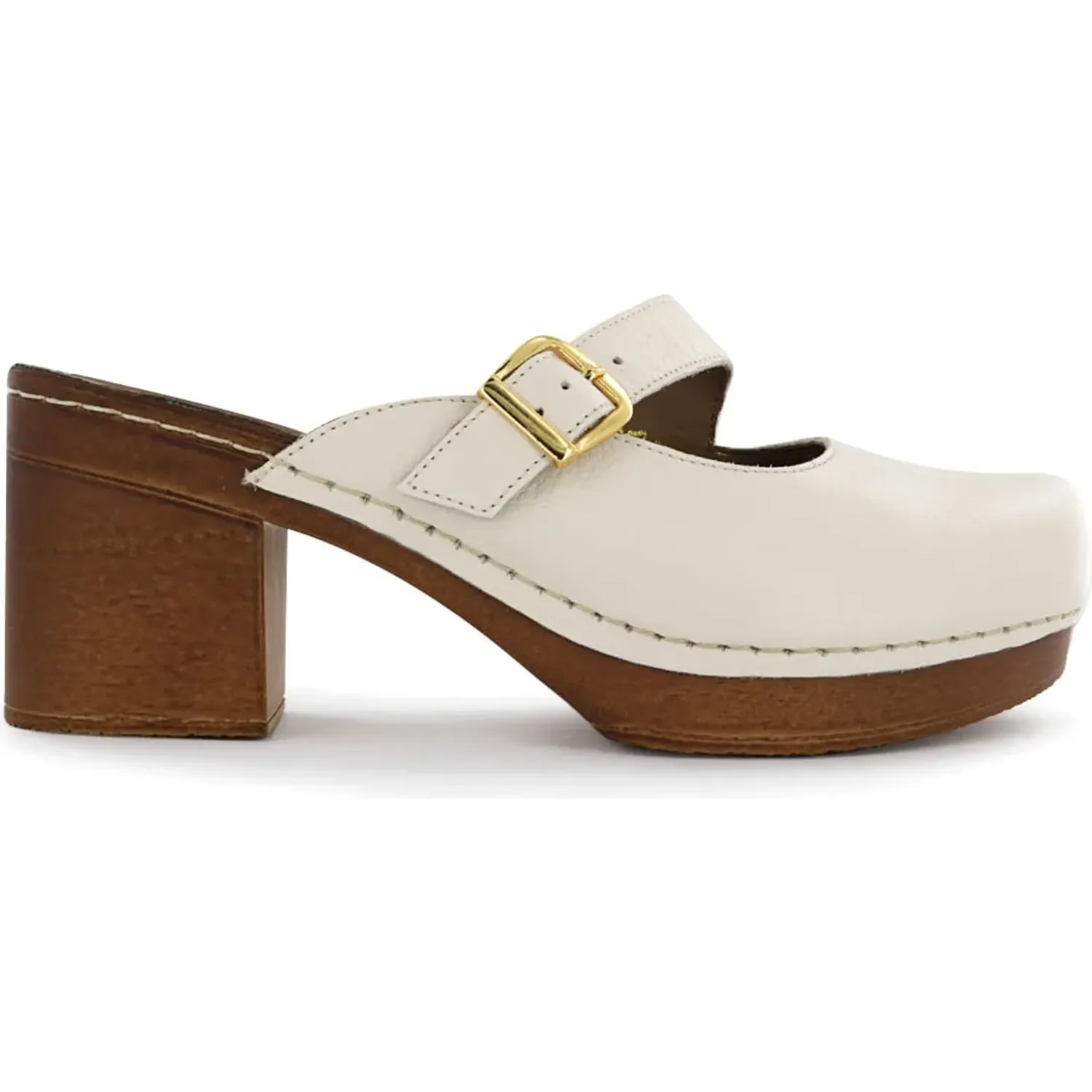 Ecco Zueco Ecco Casual Mujer Telma07 color marfil | Platanitos