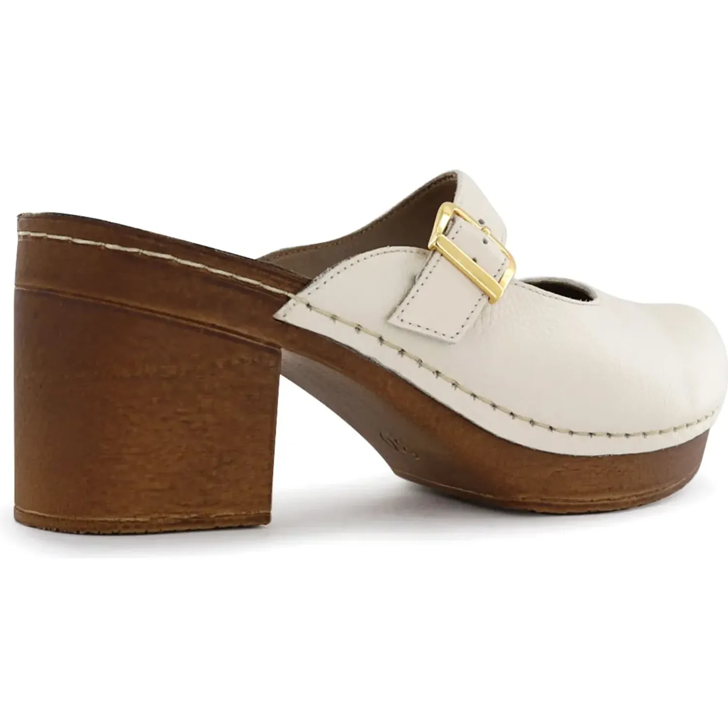 Ecco Zueco Ecco Casual Mujer Telma07 color marfil | Platanitos