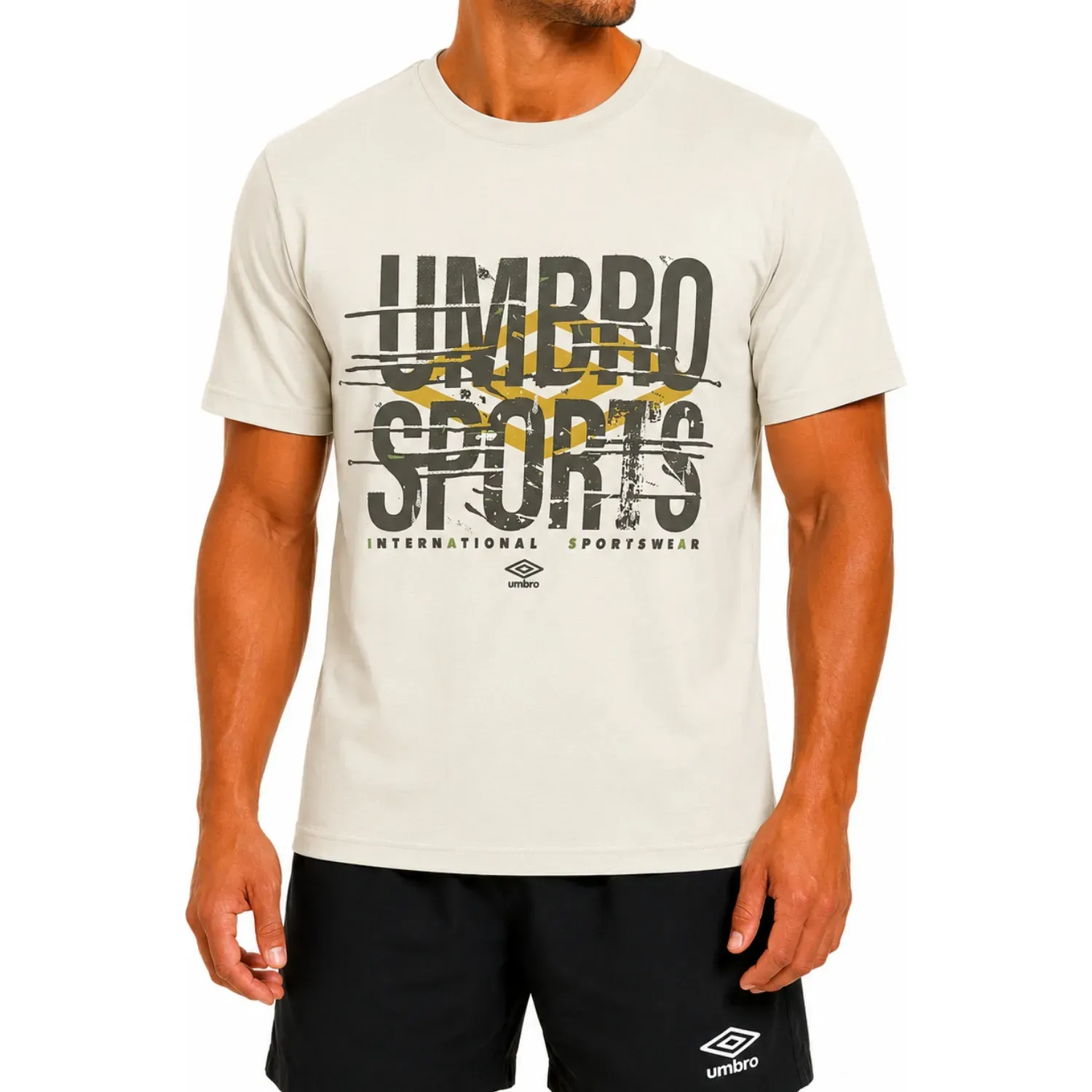 Polo Umbro Manga Corta  Hombre Basico color crema | Platanitos