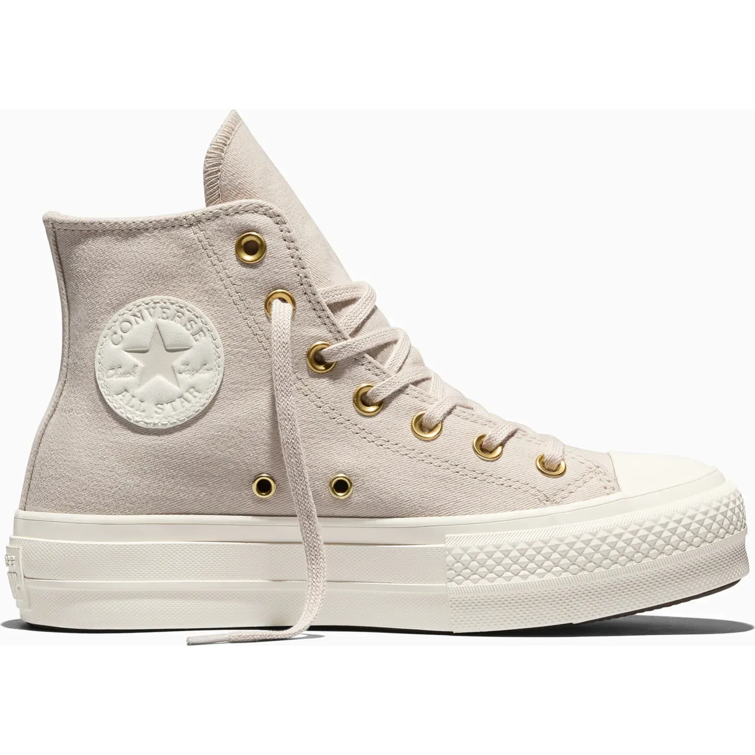 Zapatillas Converse Urbanas Mujer Chuck Taylor All Star Platform Lift Zippers color crema | Platanitos
