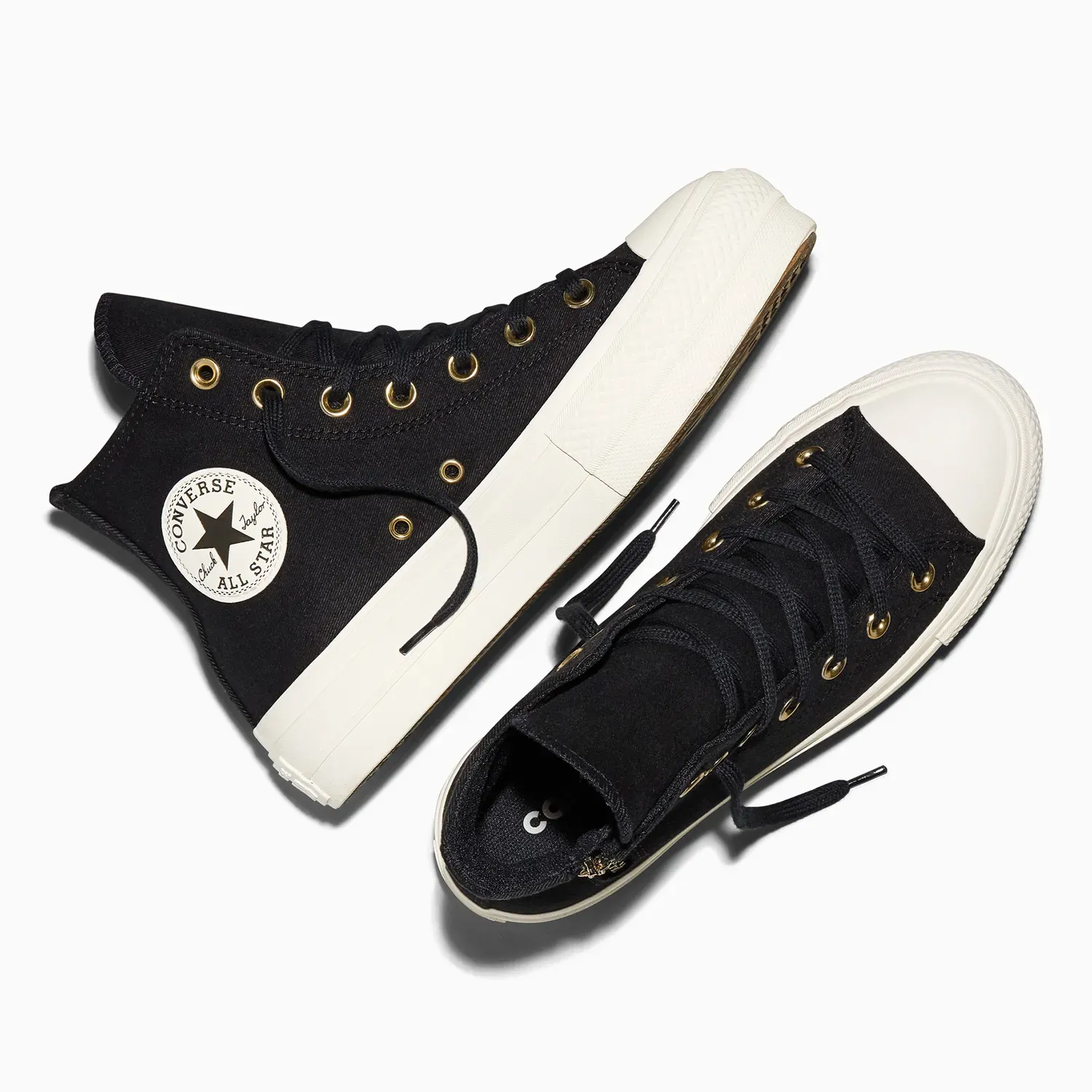 Zapatillas Converse Urbanas Mujer Chuck Taylor All Star Platform Lift Zippers color negro | Platanitos