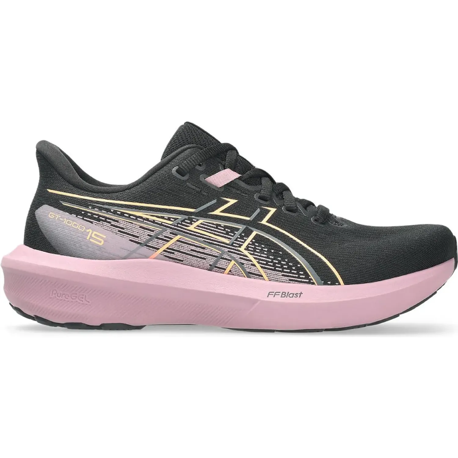 Zapatillas Asics Running Mujer Gt 1000 15 color rosado / negro | Platanitos