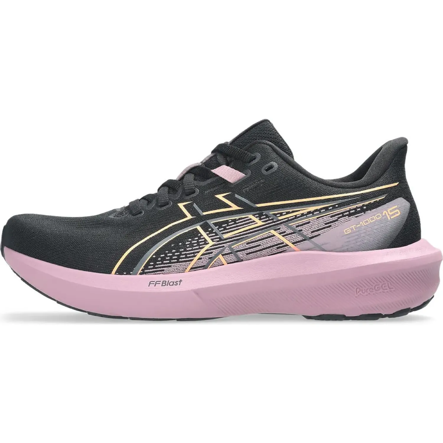 Zapatillas Asics Running Mujer Gt 1000 15 color rosado / negro | Platanitos