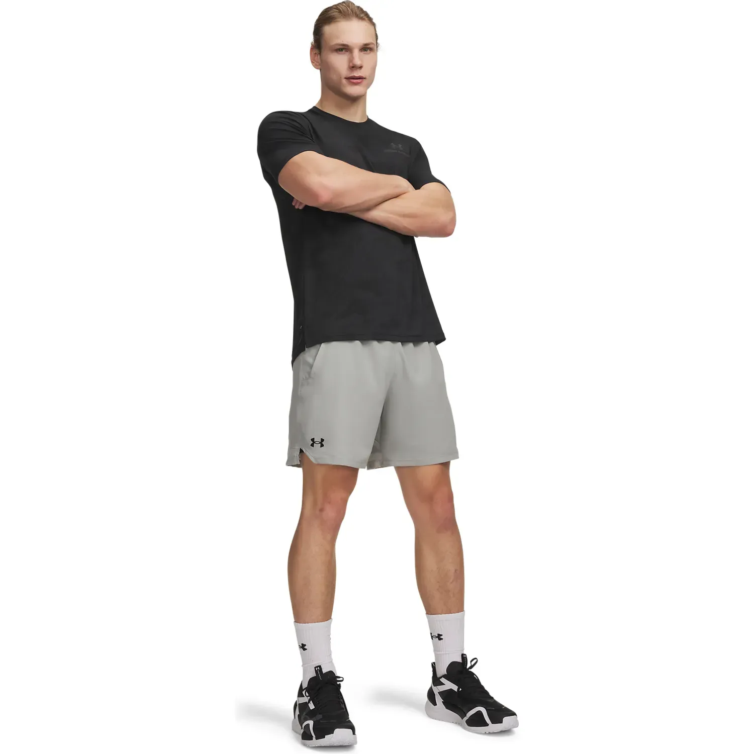Short Under Armour Training Hombre Vanish Woven 6in color gris oscuro | Platanitos