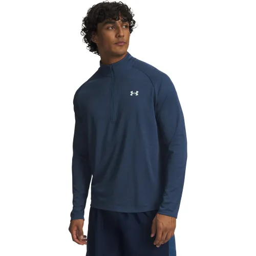 Polera Under Armour Running Hombre Half Zip Tech Textured 1/2 Zip color azul | Platanitos