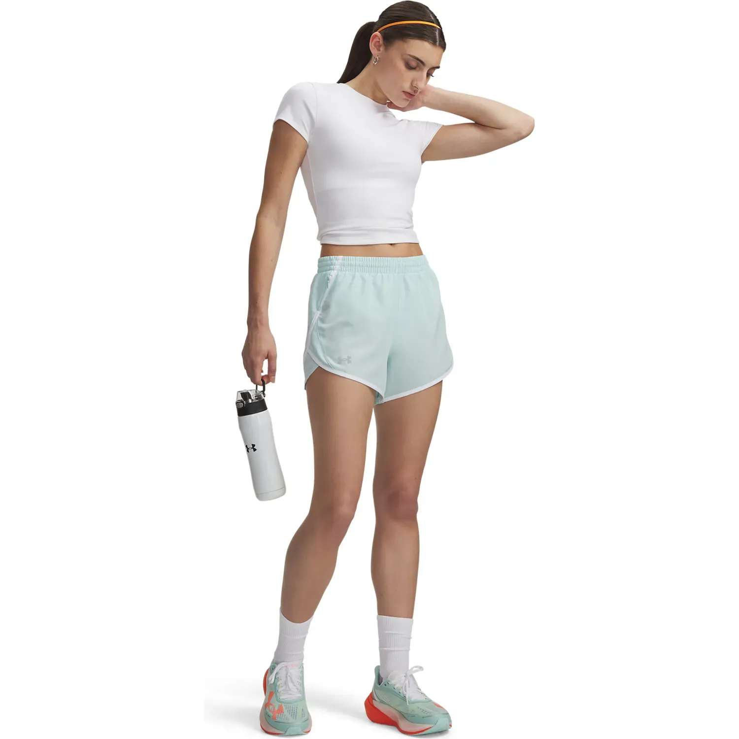 Short Under Armour Running Mujer Fly By 3in color verde | Platanitos