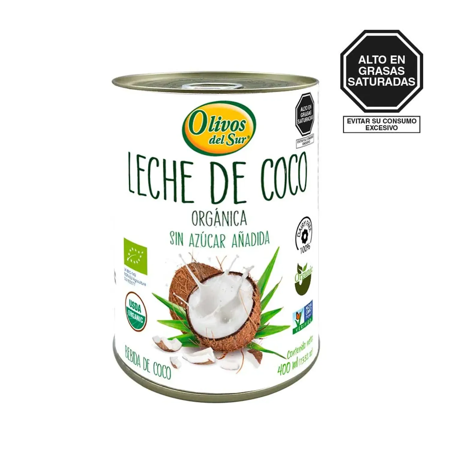 Leche Olivos Del Sur De Coco Lata 400 Ml color varios | Platanitos