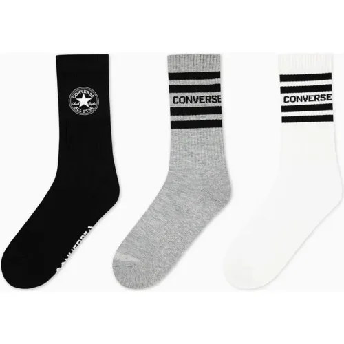 Pack Converse De Medias Deportivas X3unds Mn Chuck Patch 3pk Crew color negro | Platanitos