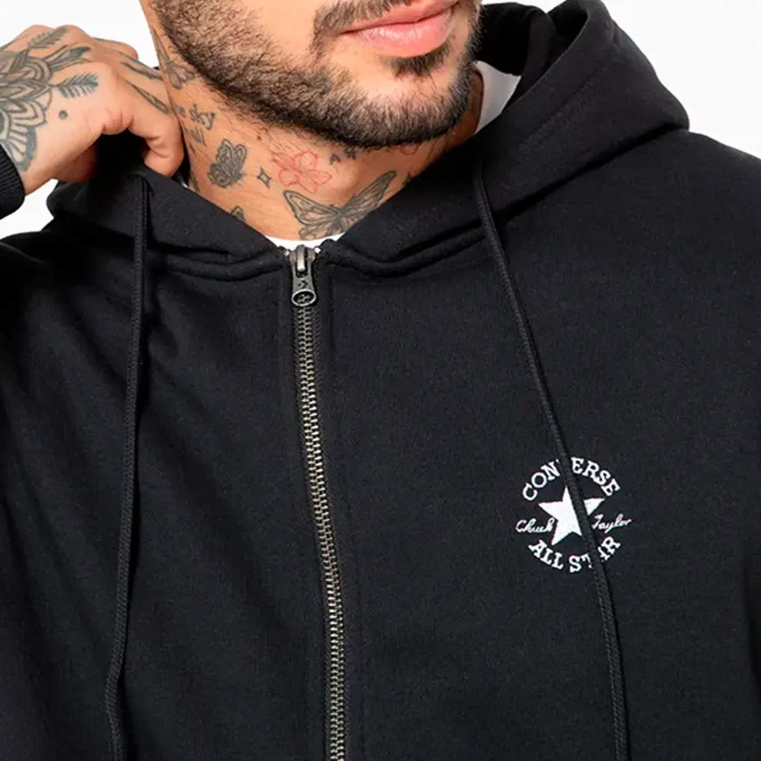 Casaca Converse Deportiva Hombre Fz Small Chuck Patch color negro | Platanitos