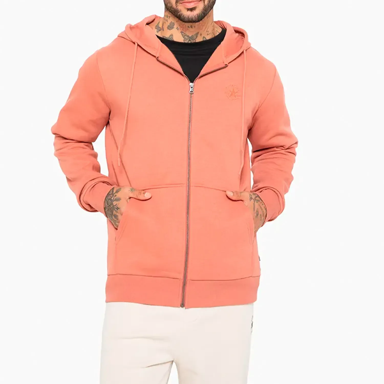 Casaca Converse Deportiva Hombre Fz Small Chuck Patch color anaranjado | Platanitos