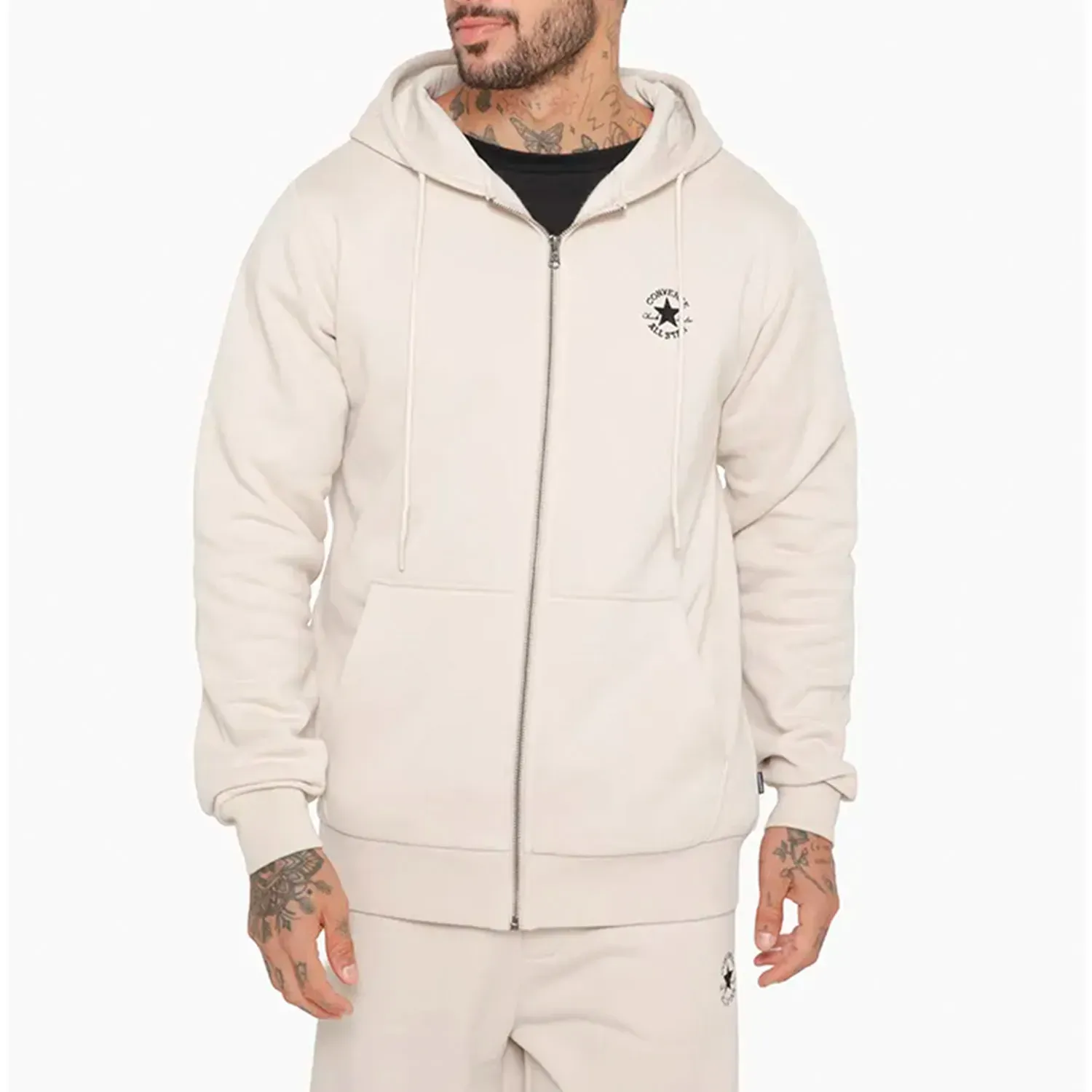 Casaca Converse Deportiva Hombre Fz Small Chuck Patch color blanco | Platanitos