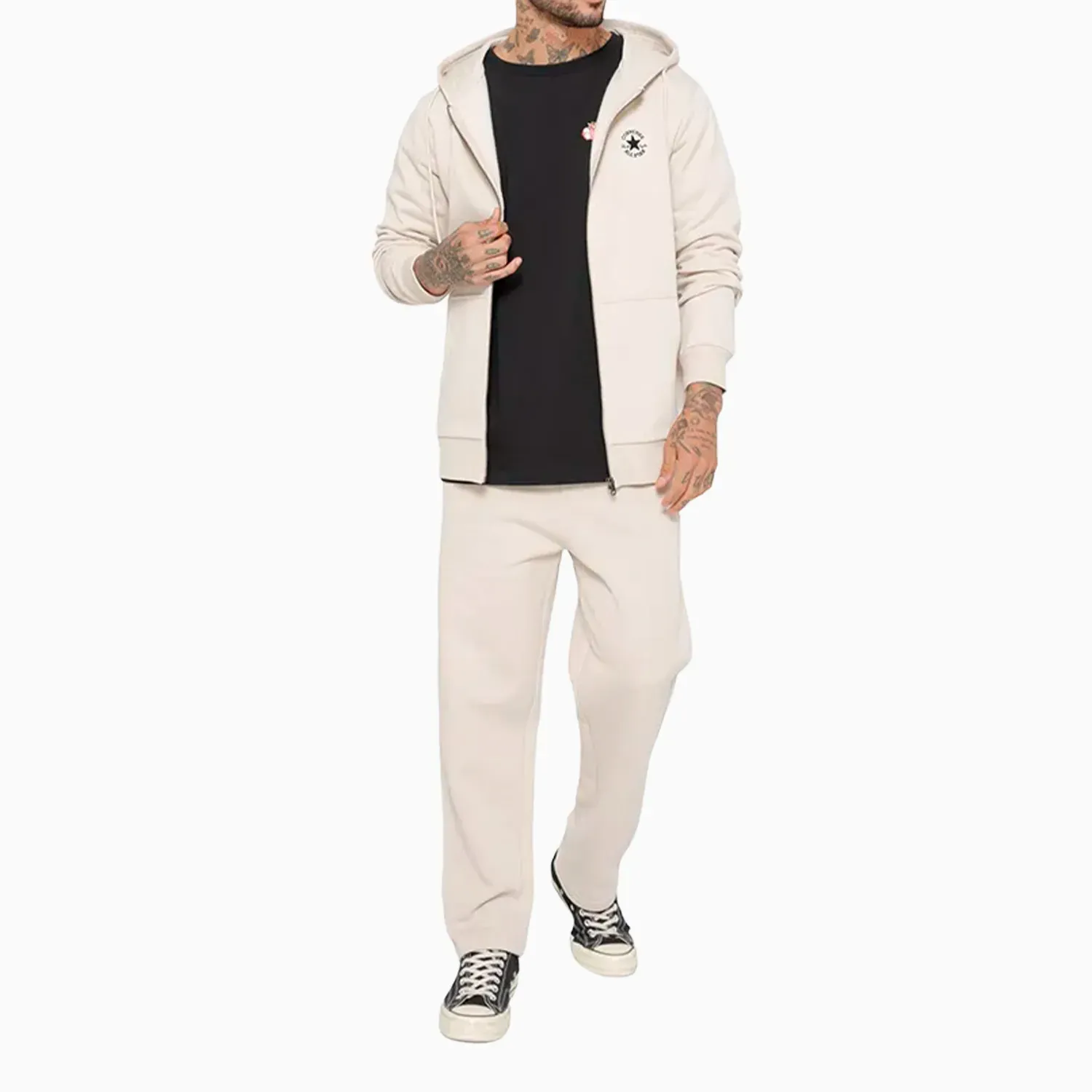Casaca Converse Deportiva Hombre Fz Small Chuck Patch color blanco | Platanitos