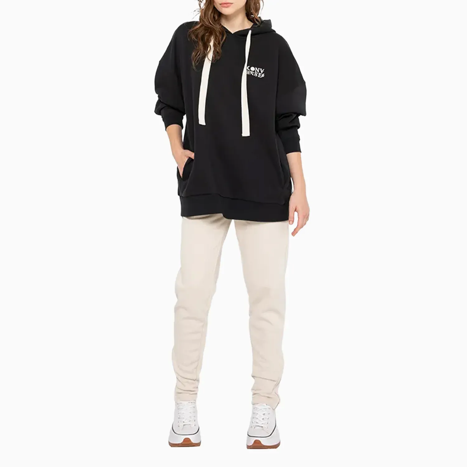 Converse Polera Converse Deportiva Mujer Mystic color negro | Platanitos