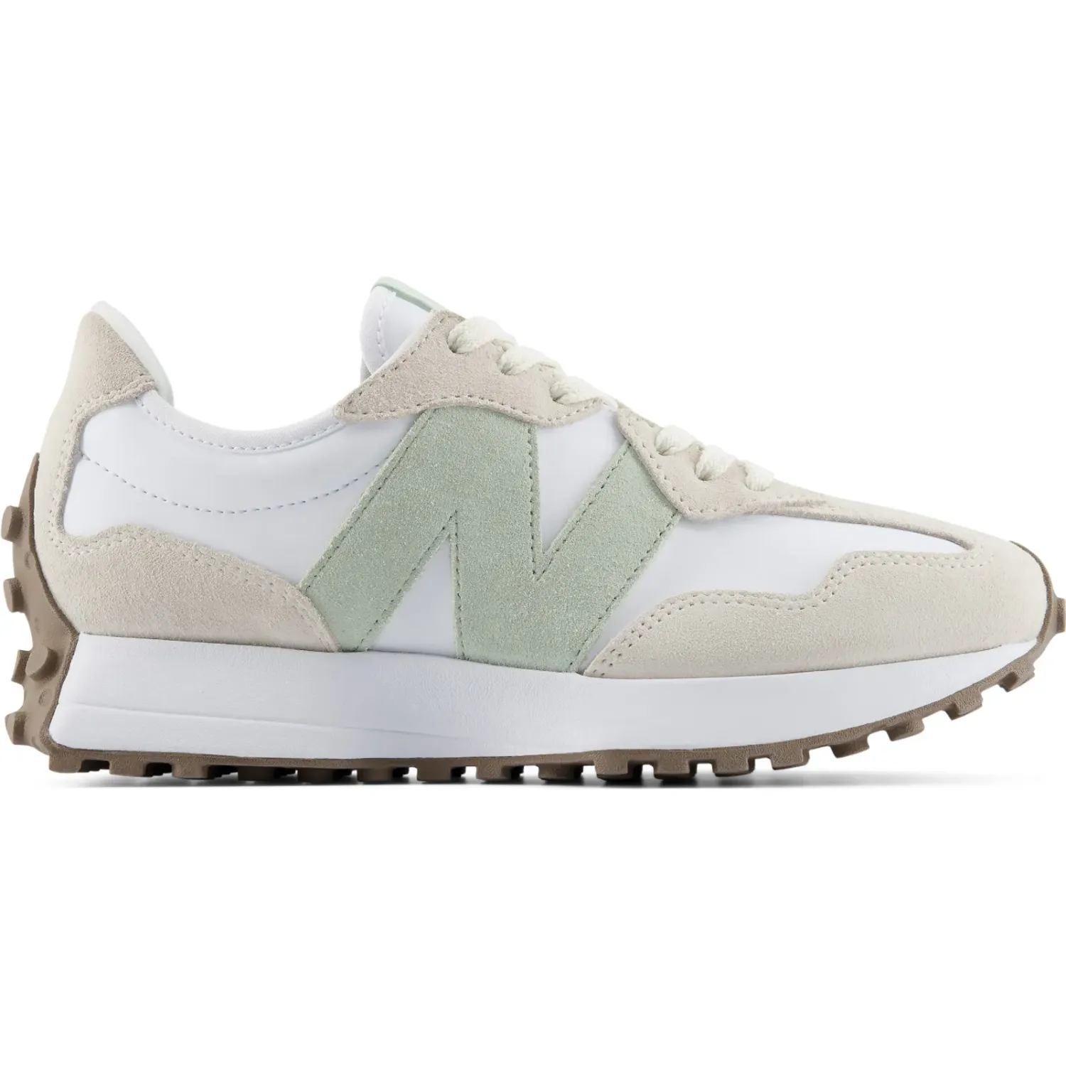 Zapatillas New Balance Urbanas Mujer 327 color gris / verde | Platanitos
