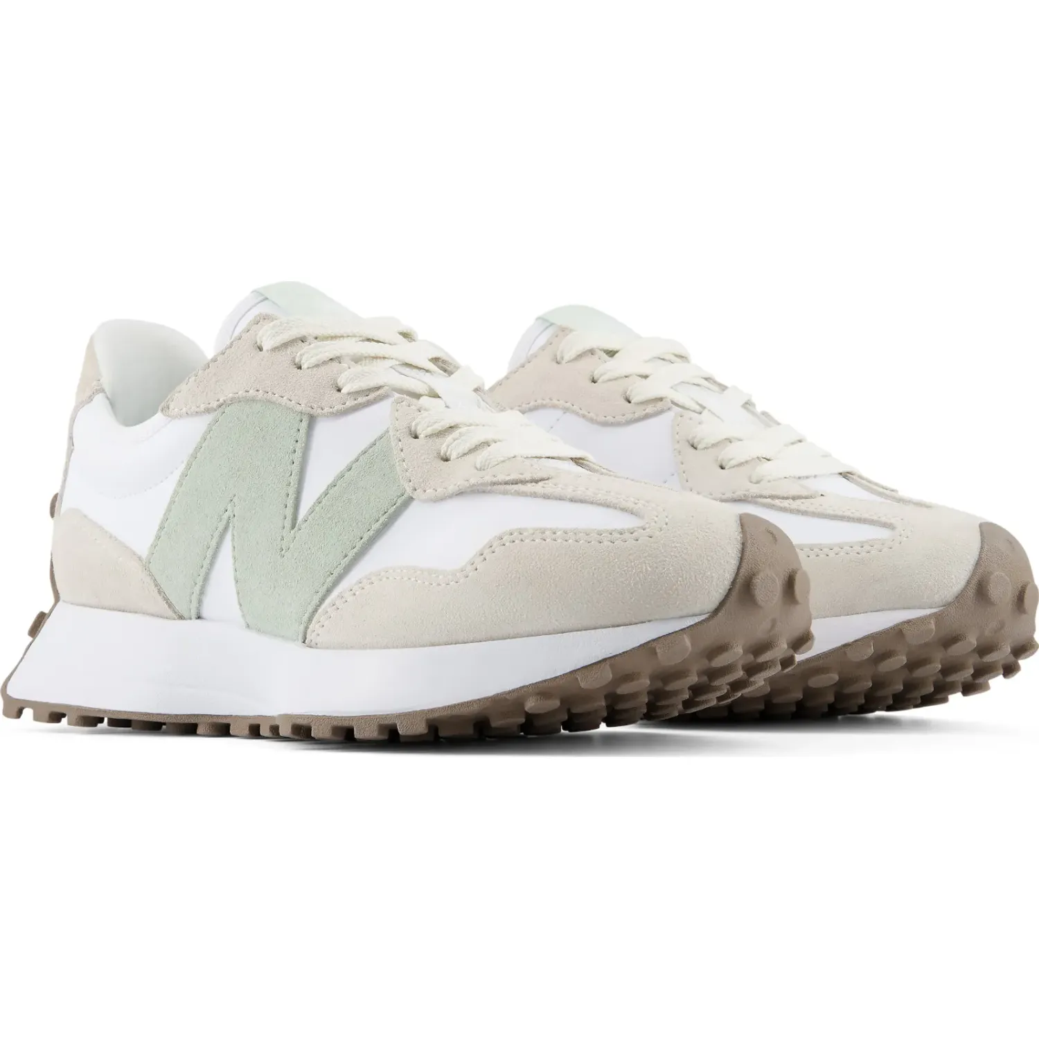 Zapatillas New Balance Urbanas Mujer 327 color gris / verde | Platanitos