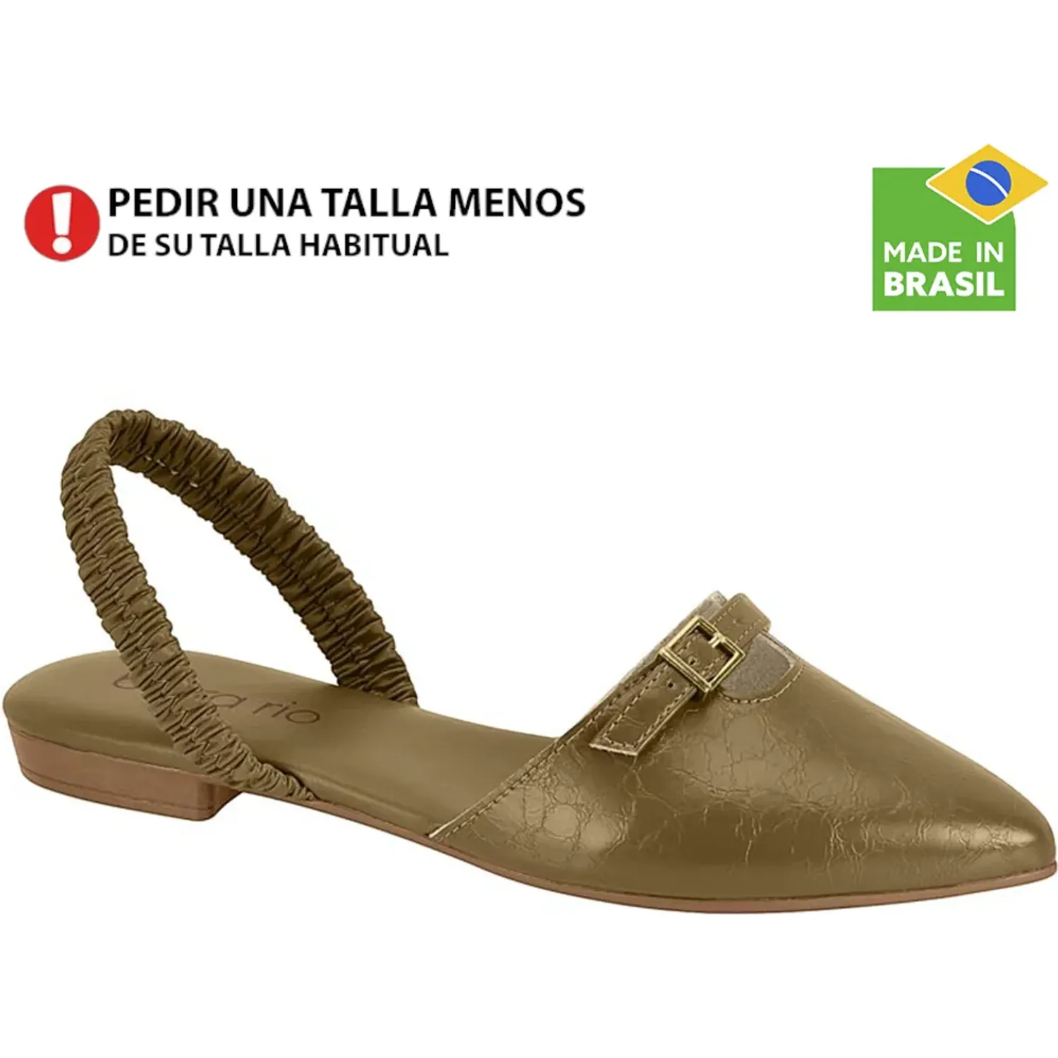 BEIRA RIO Ballerina Beira Rio Mujer 4134 color olive | Platanitos