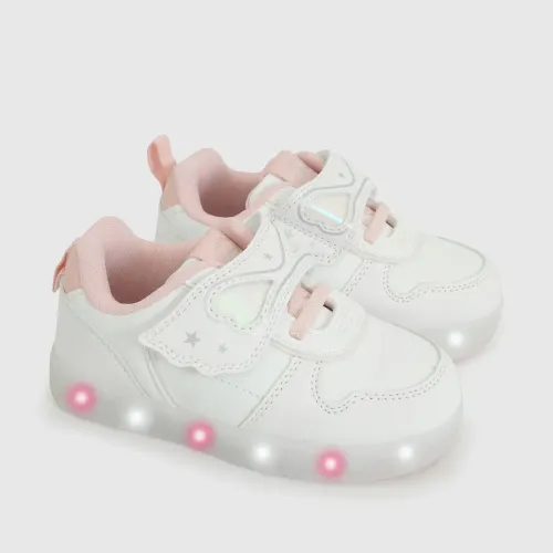 Zapatillas Colloky Con Luz Niña Cb 47100210v27 color blanco | Platanitos