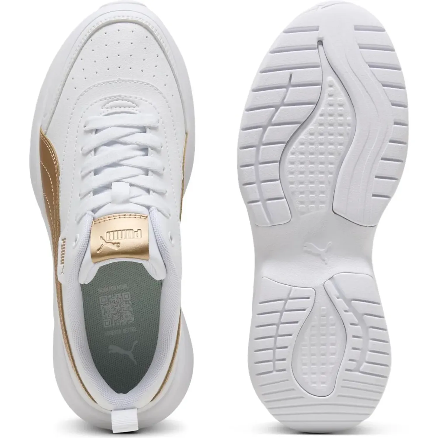 Zapatillas Puma Urbanas Mujer Cilia 2 Mode Metallic Glam color blanco | Platanitos