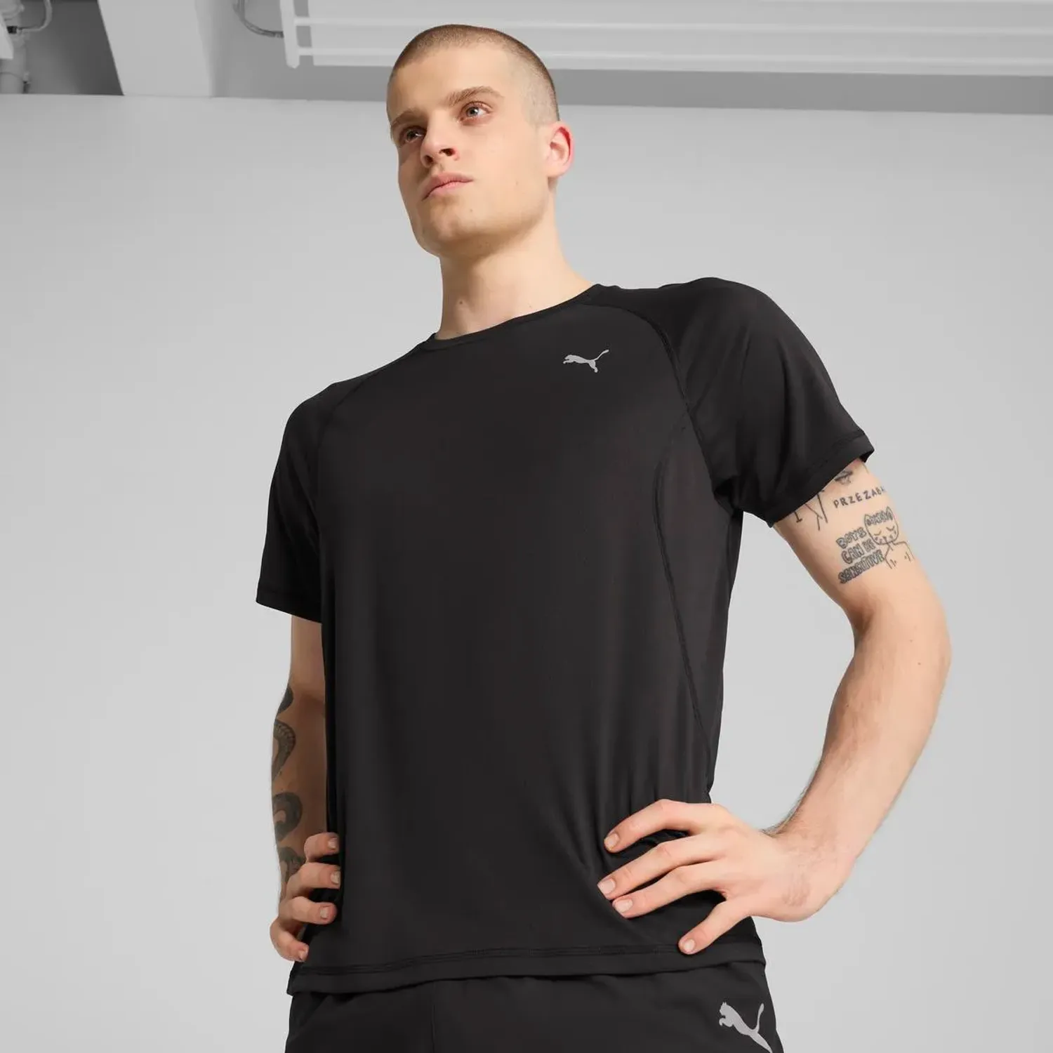 Puma Polo Puma Running Hombre M Run Velocity Tee (Poly) color negro | Platanitos