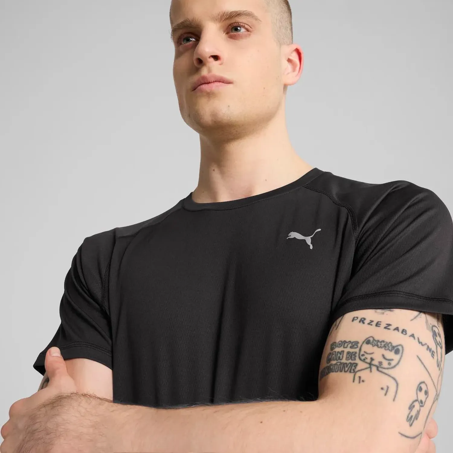 Puma Polo Puma Running Hombre M Run Velocity Tee (Poly) color negro | Platanitos