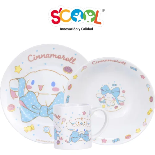 Scool Set Vajilla Ceramica X3 Con Taza Scool