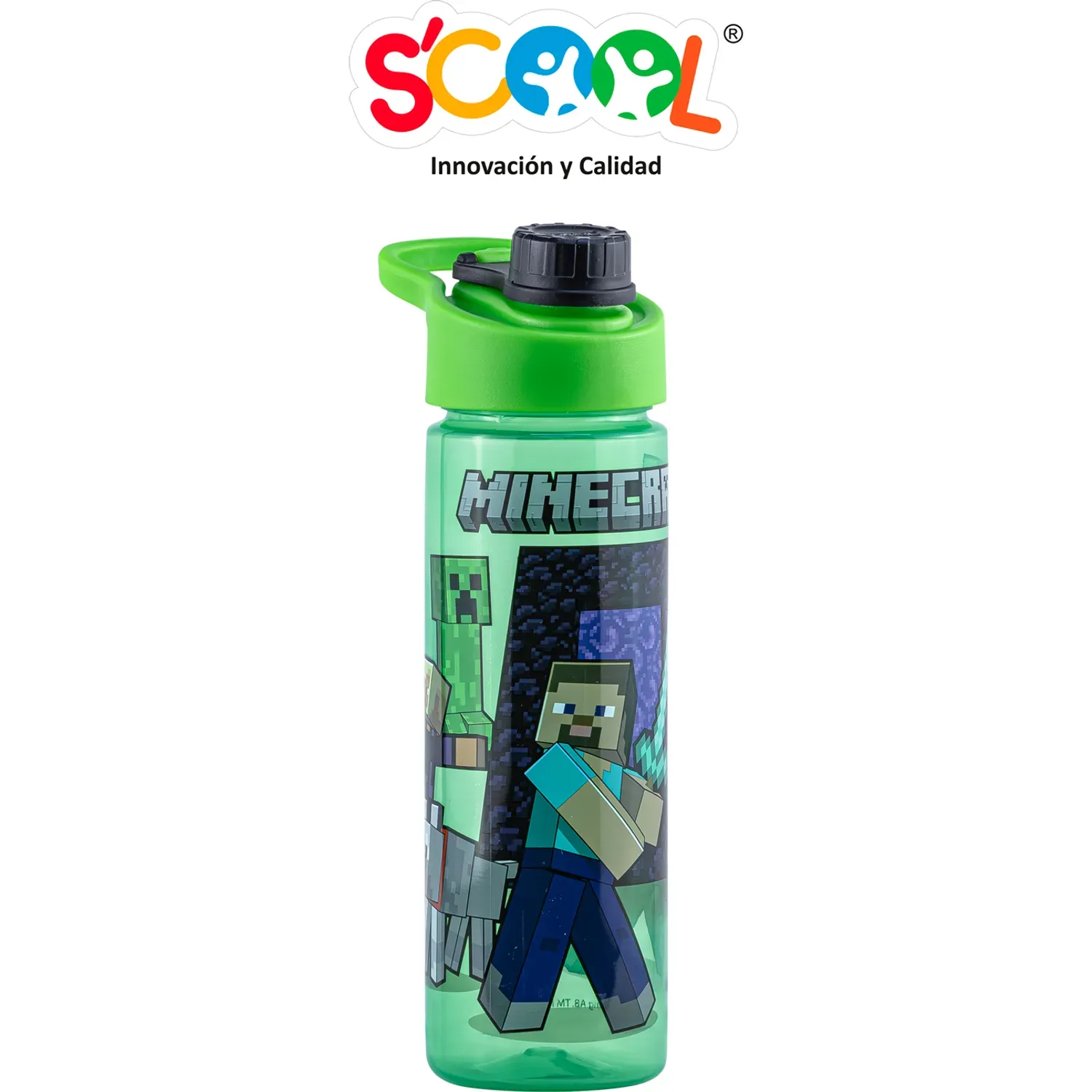 MINECRAFT Tomatodo Minecraft Con Rosca 600ml Scool color multicolor | Platanitos